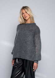 Close to my heart Nikita kid mohair genser Sweater knitted Charcoal