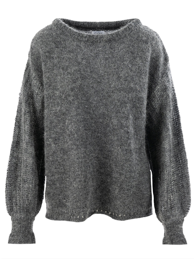 Close to my heart Nikita kid mohair genser Sweater knitted Charcoal