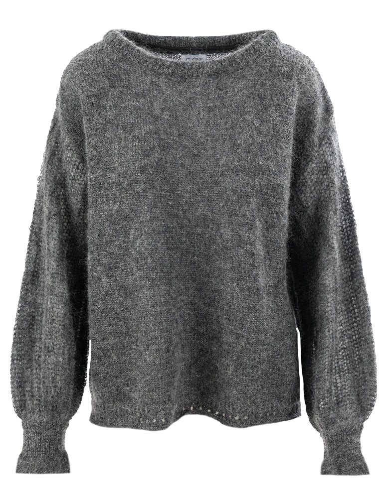 Close to my heart Nikita kid mohair genser Sweater knitted Charcoal