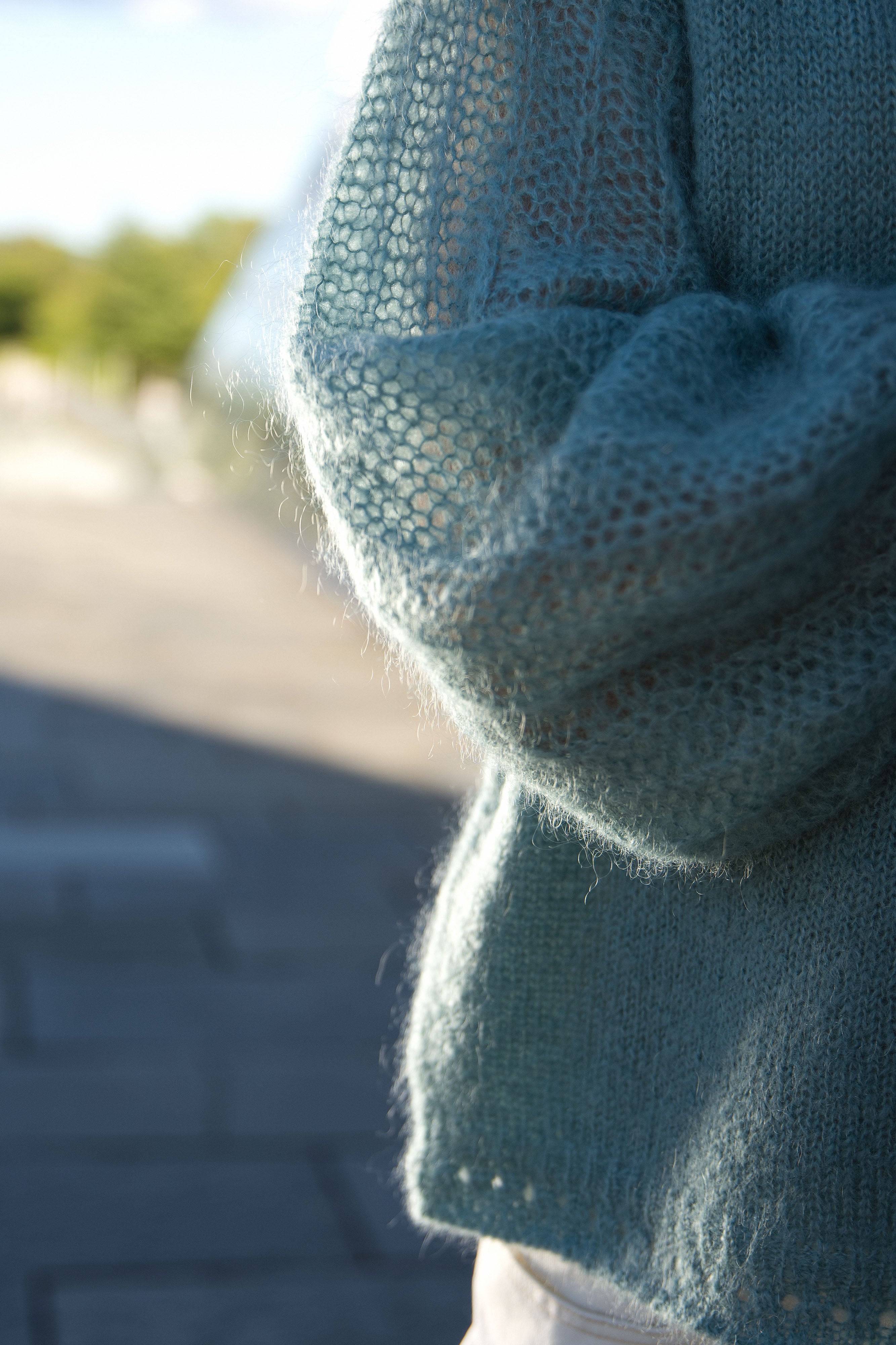 Close to my heart Nikita kid mohair genser Sweater knitted Tourmaline