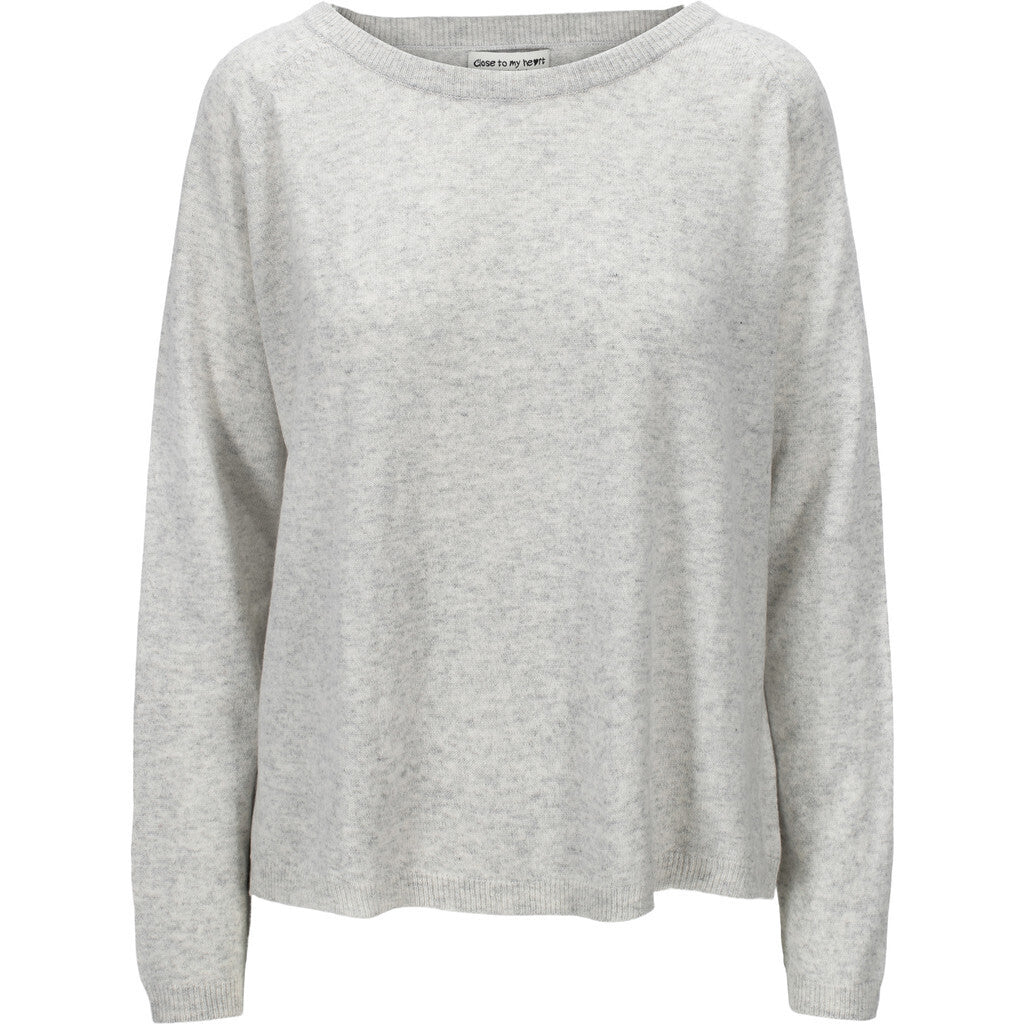 Close to my heart Nola merino cashmere sweater Sweater knitted White Grey