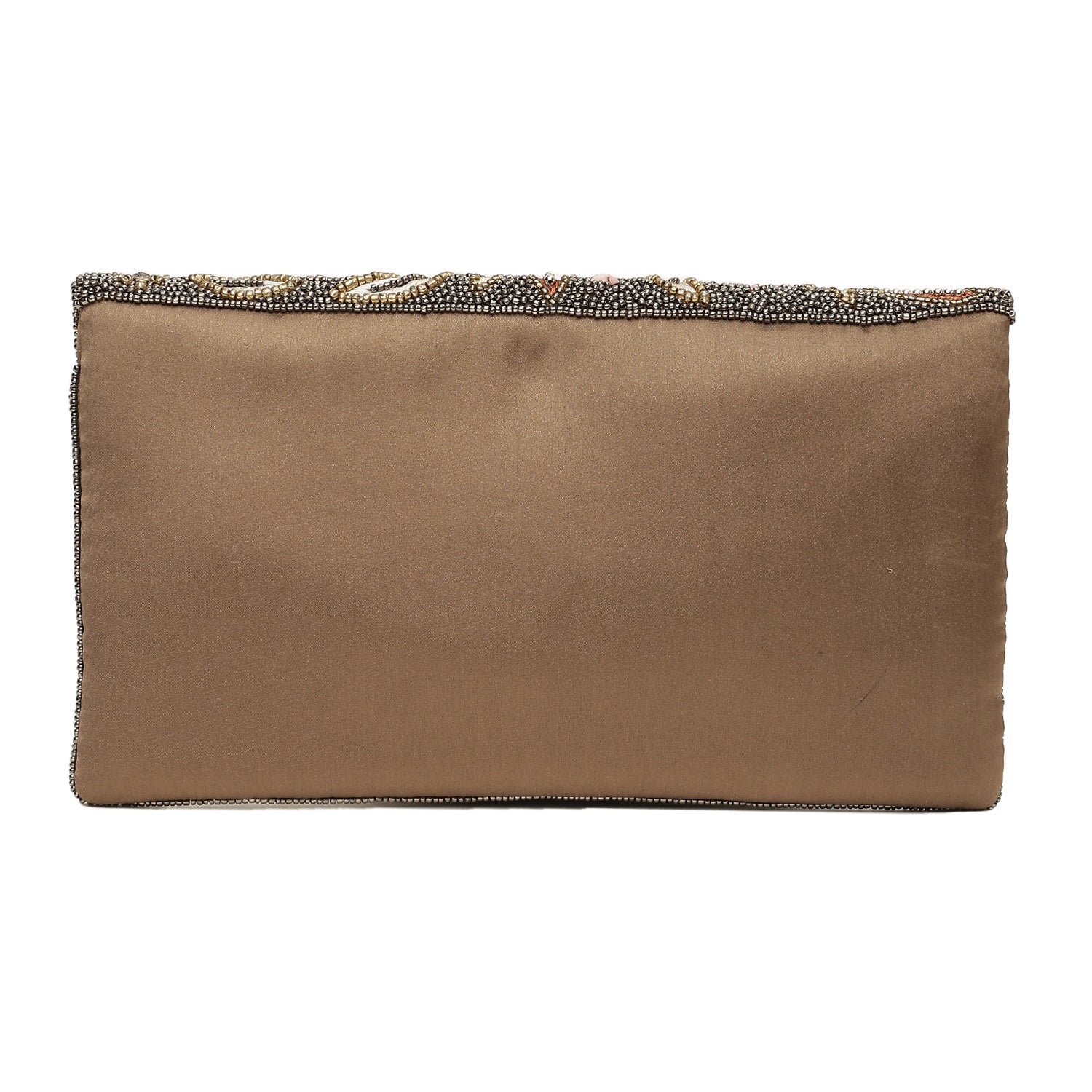 Close to my heart Pearl beaded clutch Handbag Cognac Gun