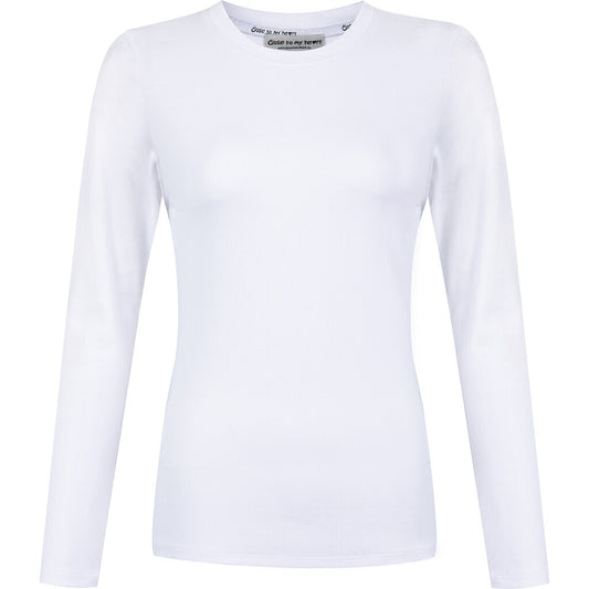 Close to my heart Piper long sleeve top T-shirt L/S White