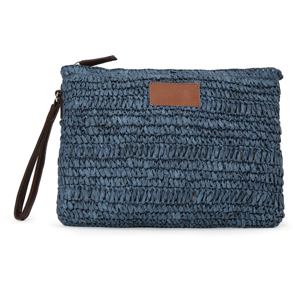 Close to my heart Raffia pouch veske Bag Washed Blue