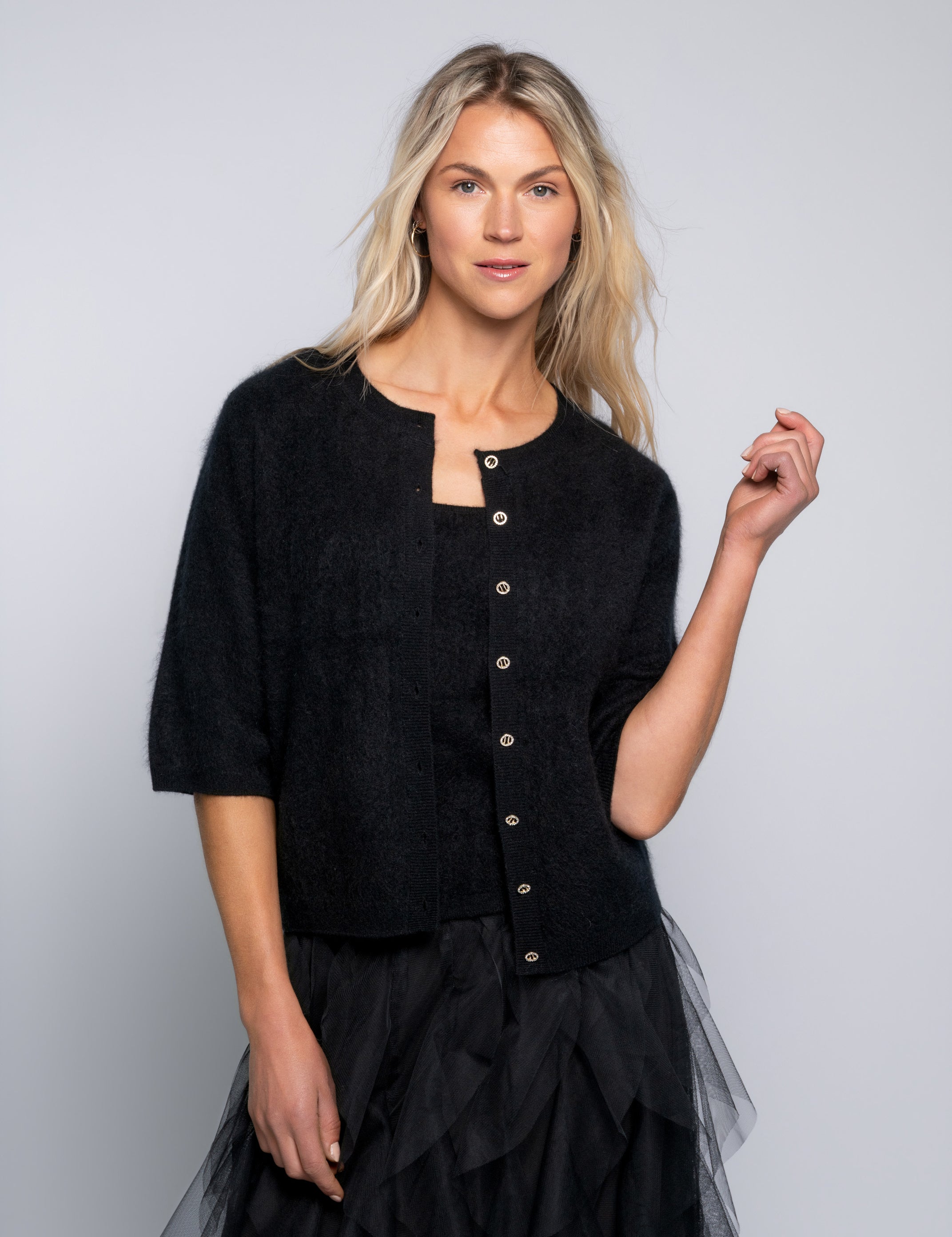 Close to my heart Reese ull cardigan Cardigan Black