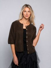 Close to my heart Reese ull cardigan Cardigan Dark Chocolate