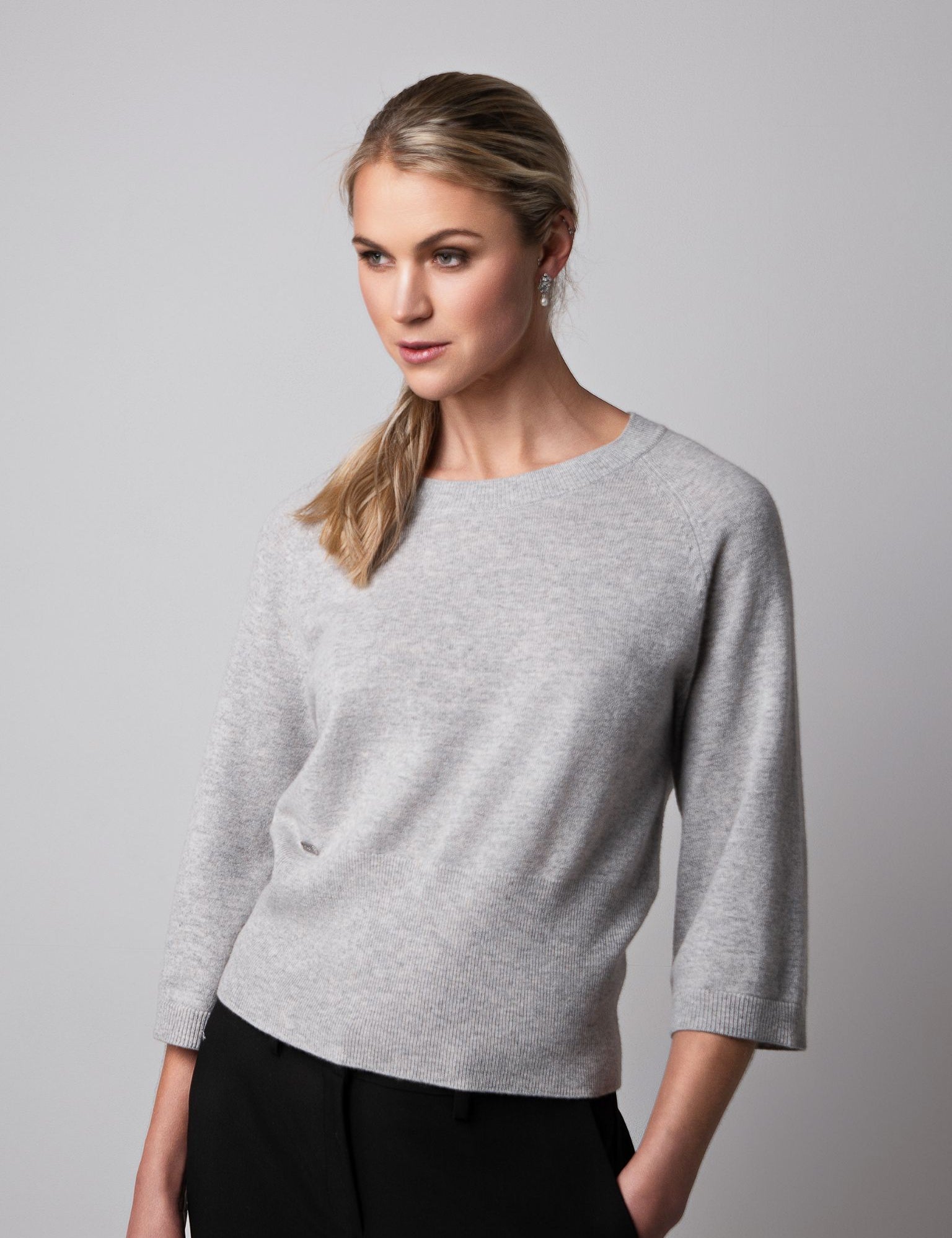 Close to my heart Rhonda sweater Sweater knitted Mist Grey Melange