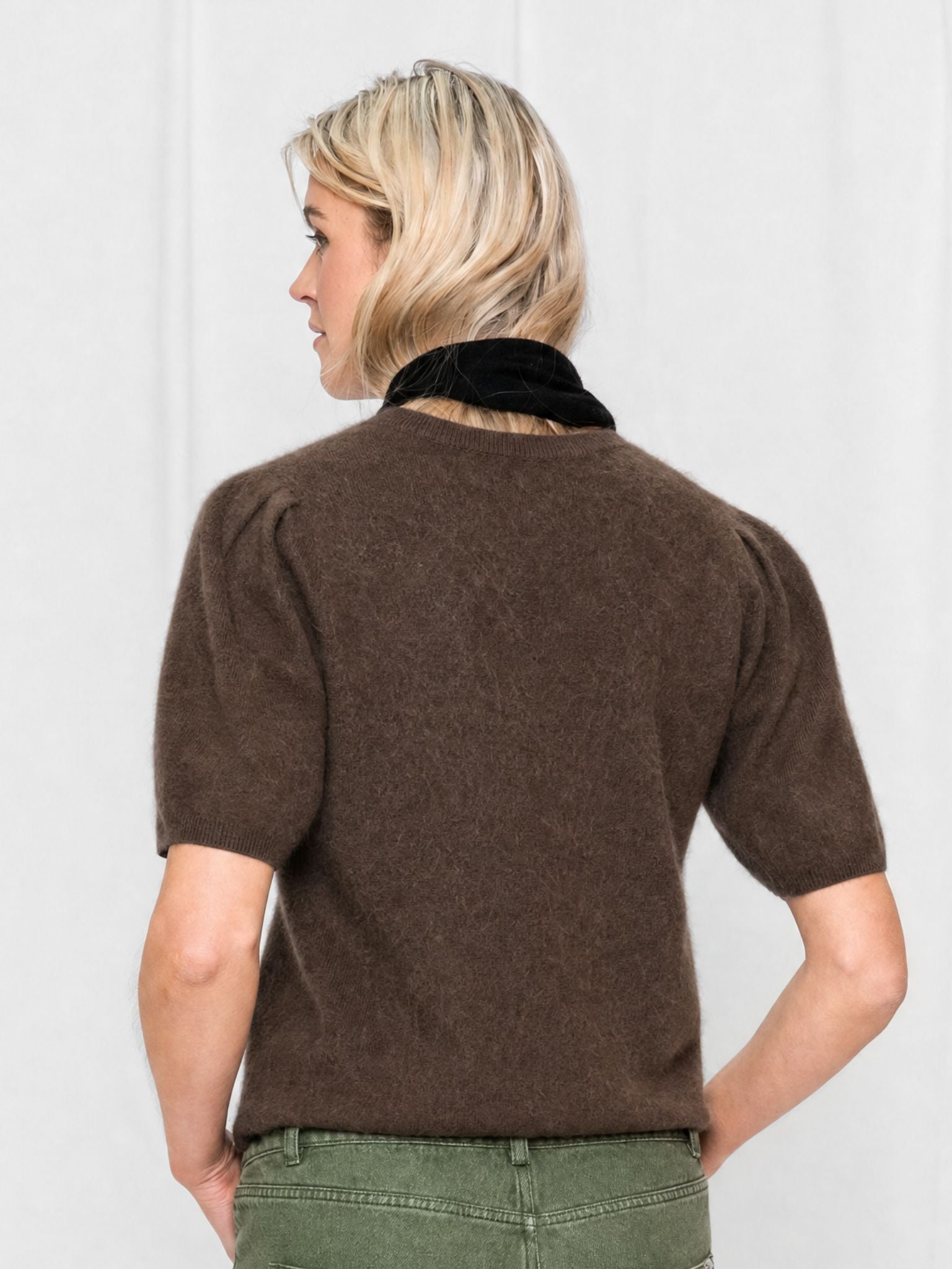 Close to my heart Rikke børstet ull genser Sweater S/S Dark Chocolate