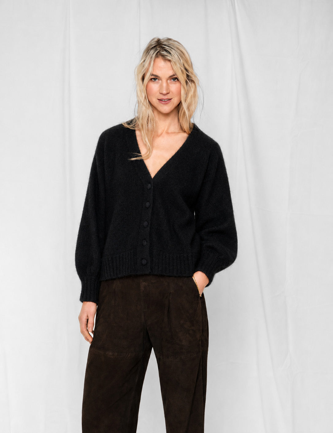 Close to my heart Sally kid mohair cardigan Cardigan Black