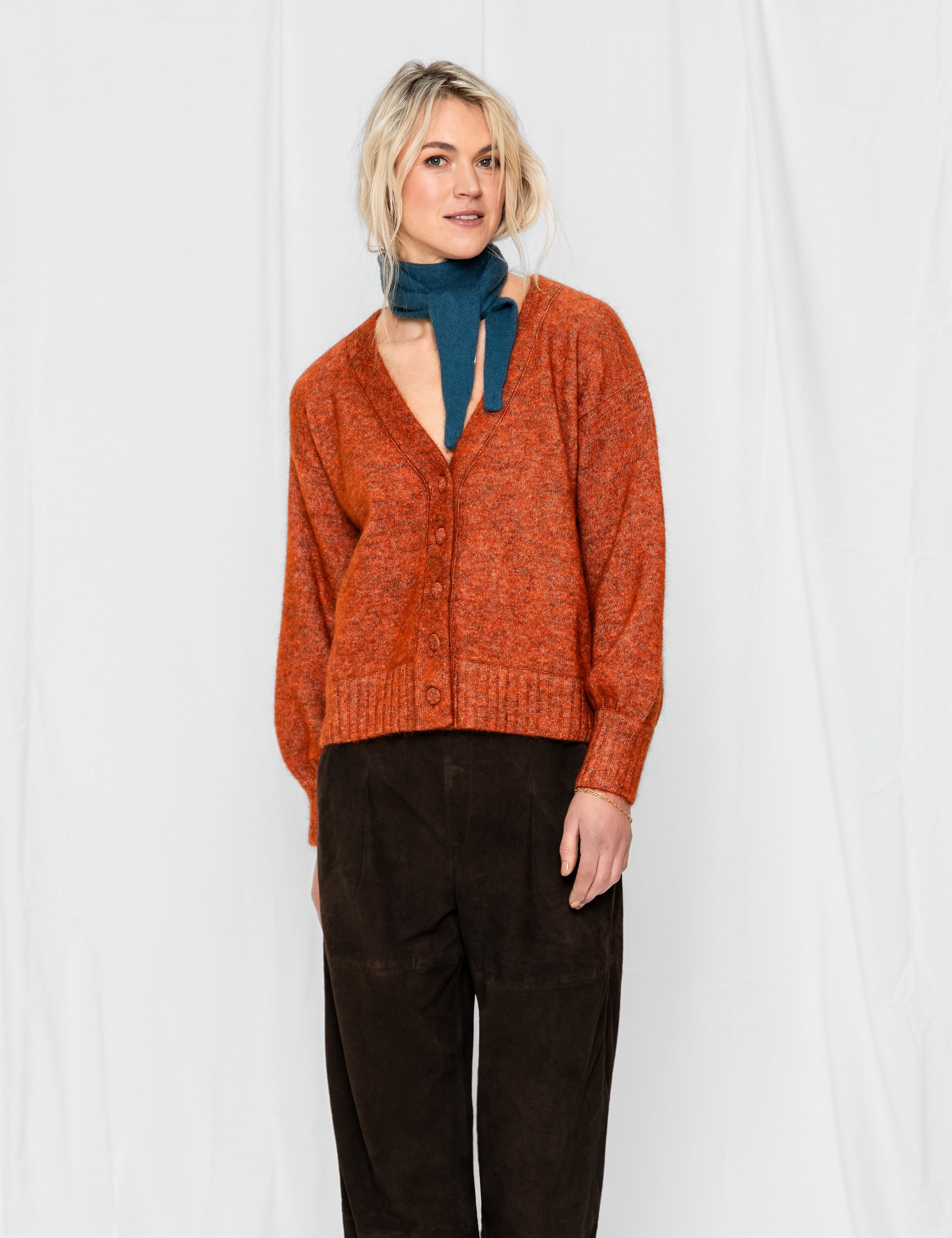 Close to my heart Sally kid mohair cardigan Cardigan Orange Jam