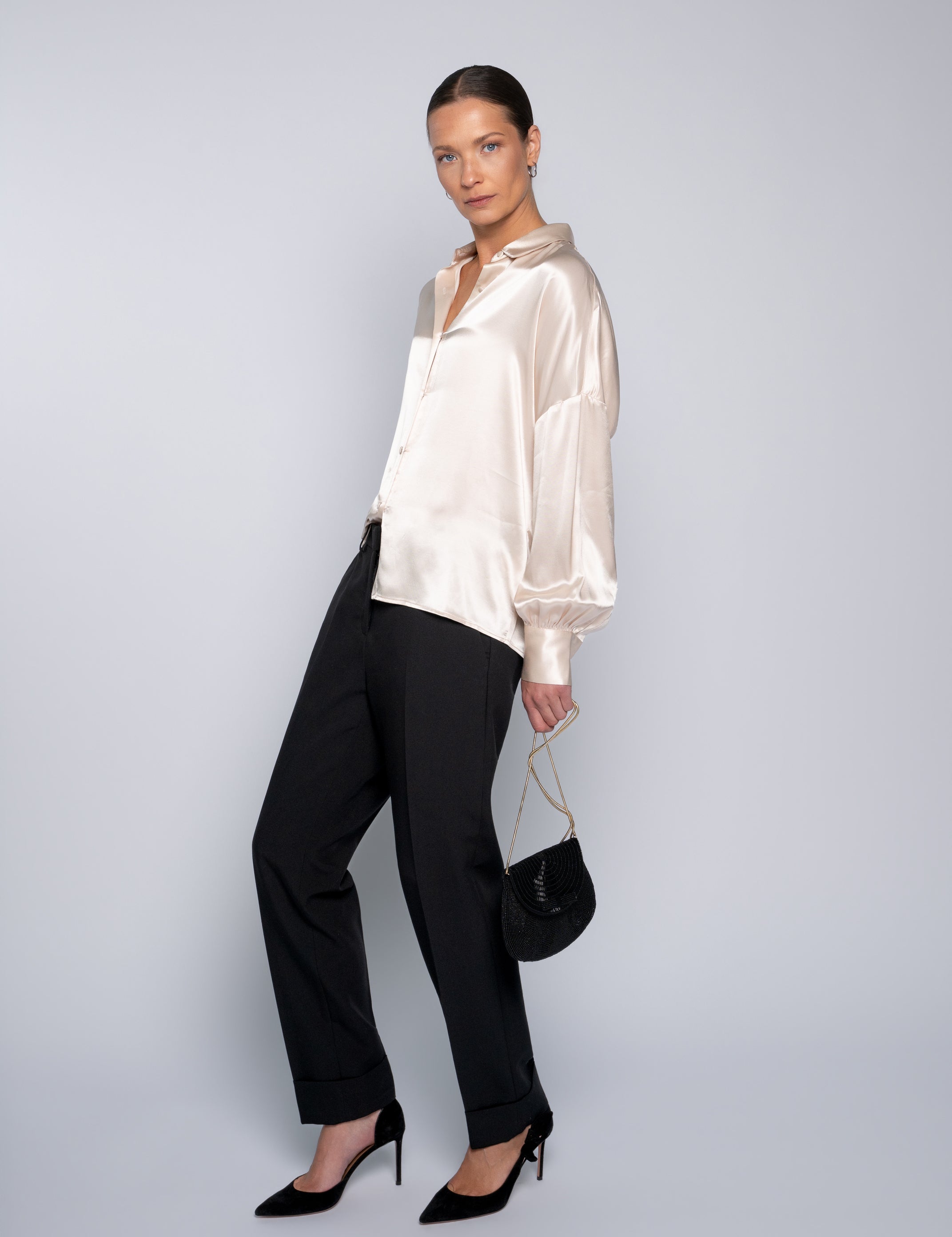 Close to my heart Serena satin bluse Blouse Champagne