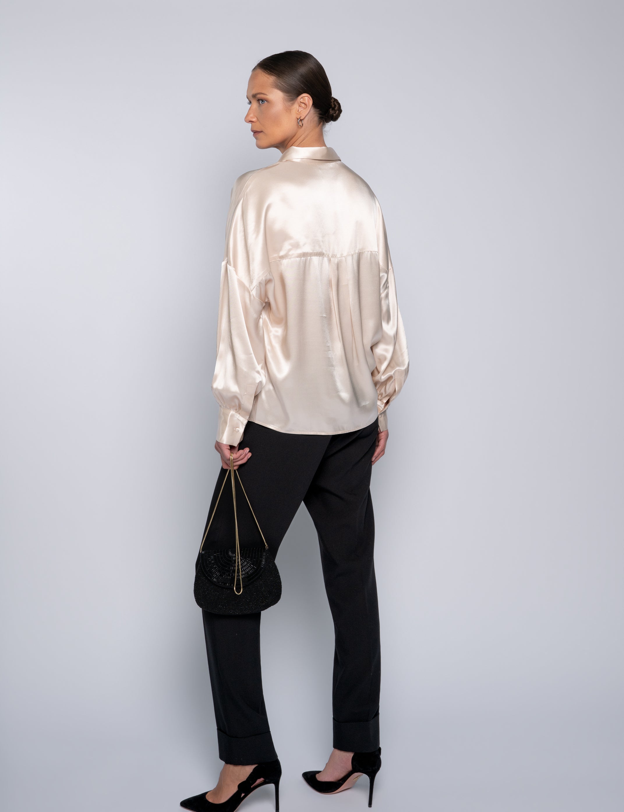 Close to my heart Serena satin bluse Blouse Champagne