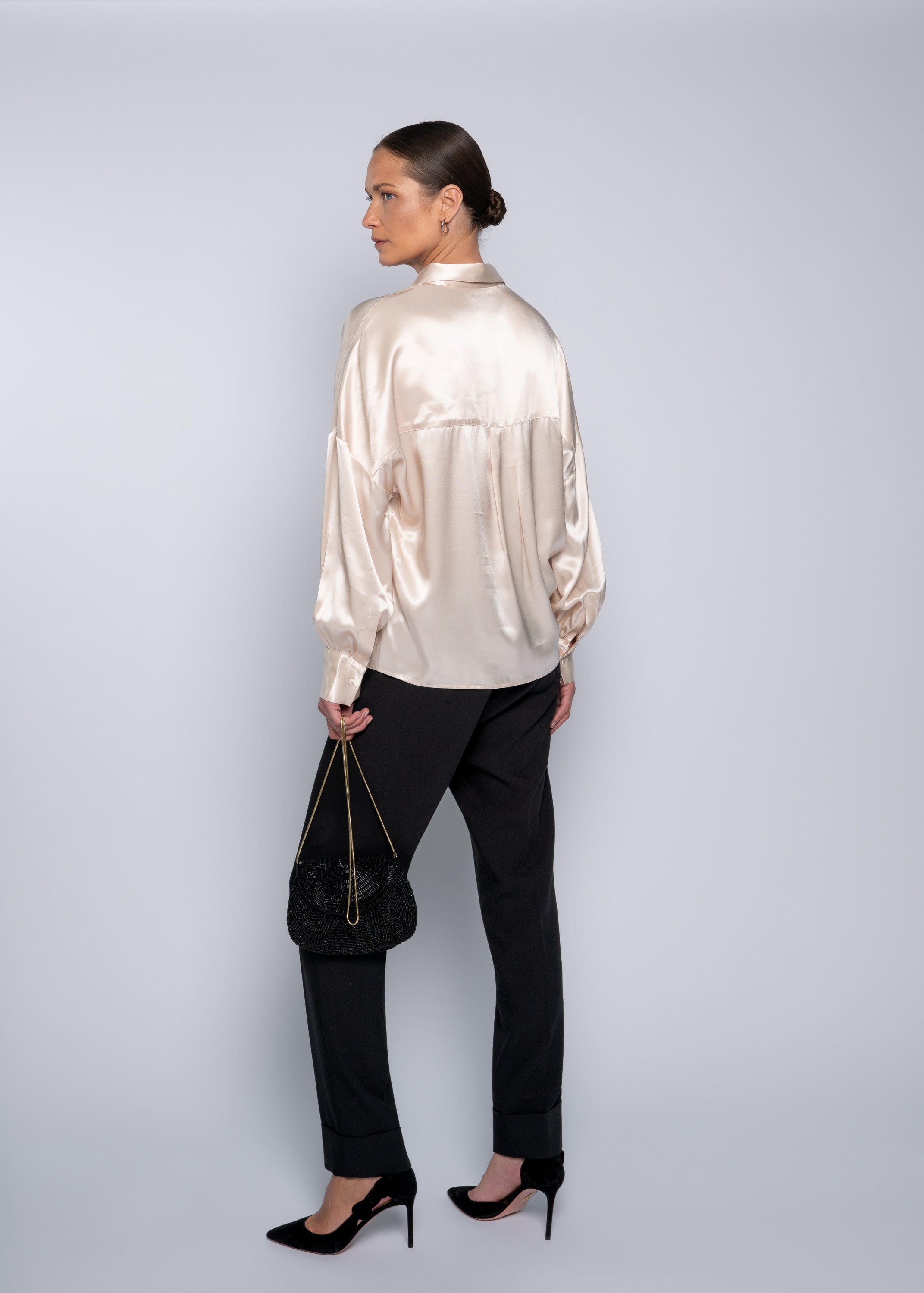 Close to my heart Serena satin bluse Blouse Champagne