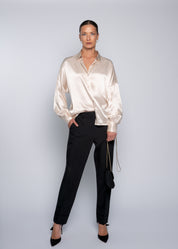 Close to my heart Serena satin bluse Blouse Champagne
