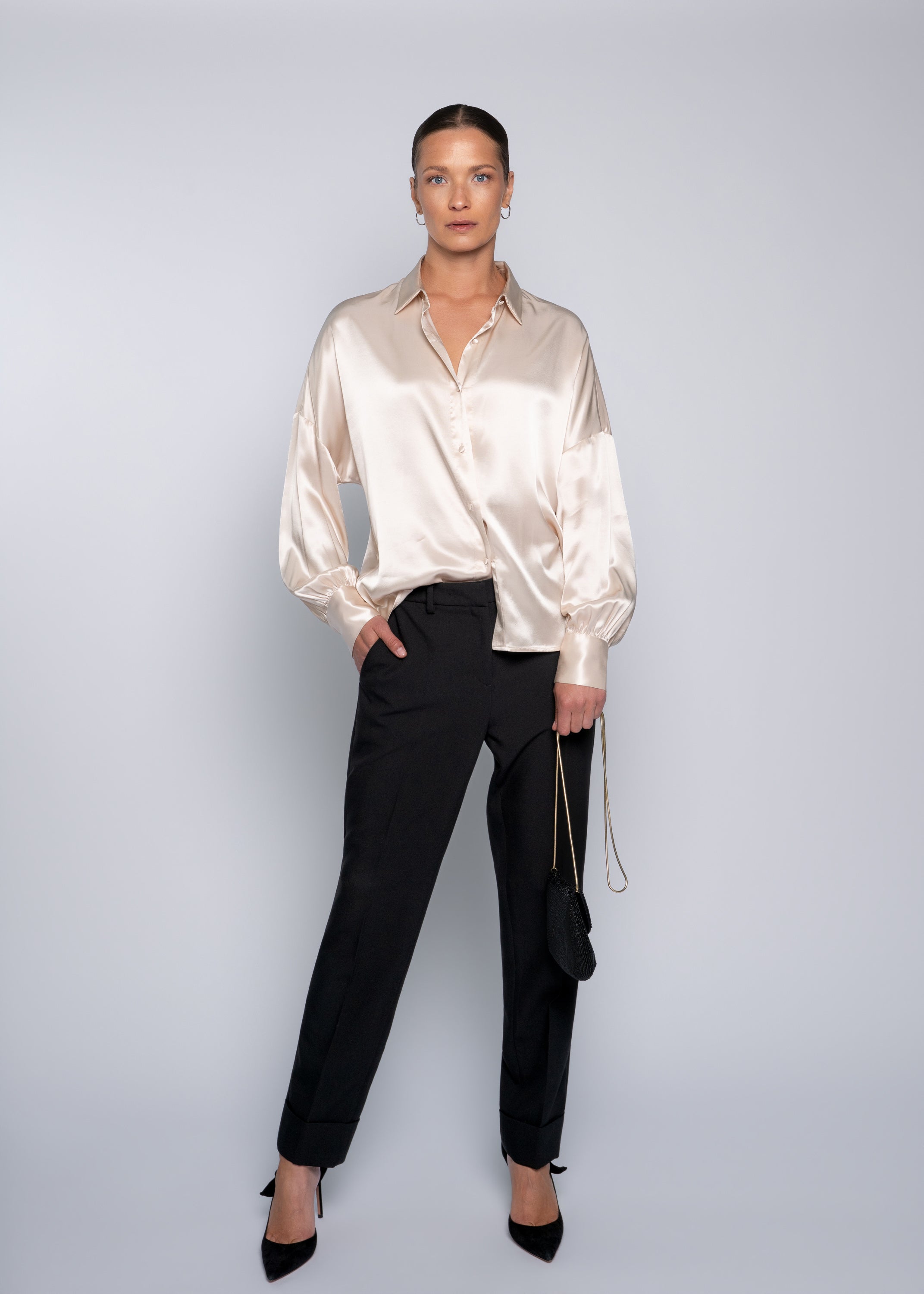 Close to my heart Serena satin bluse Blouse Champagne
