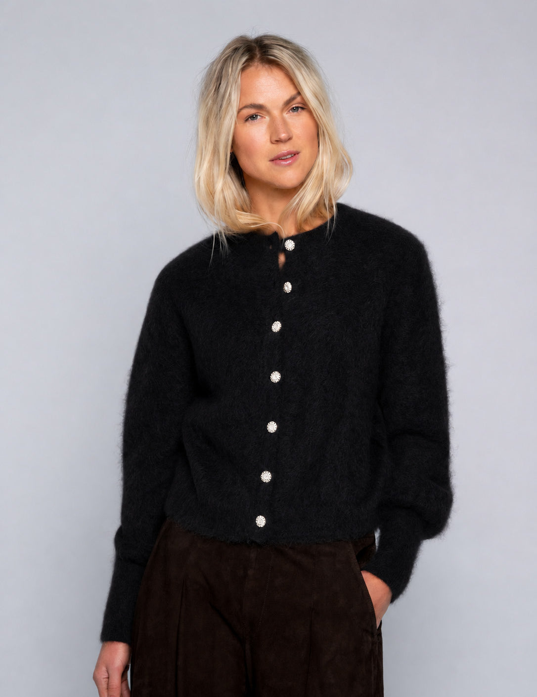 Close to my heart Sonia mohair cardigan Cardigan Black