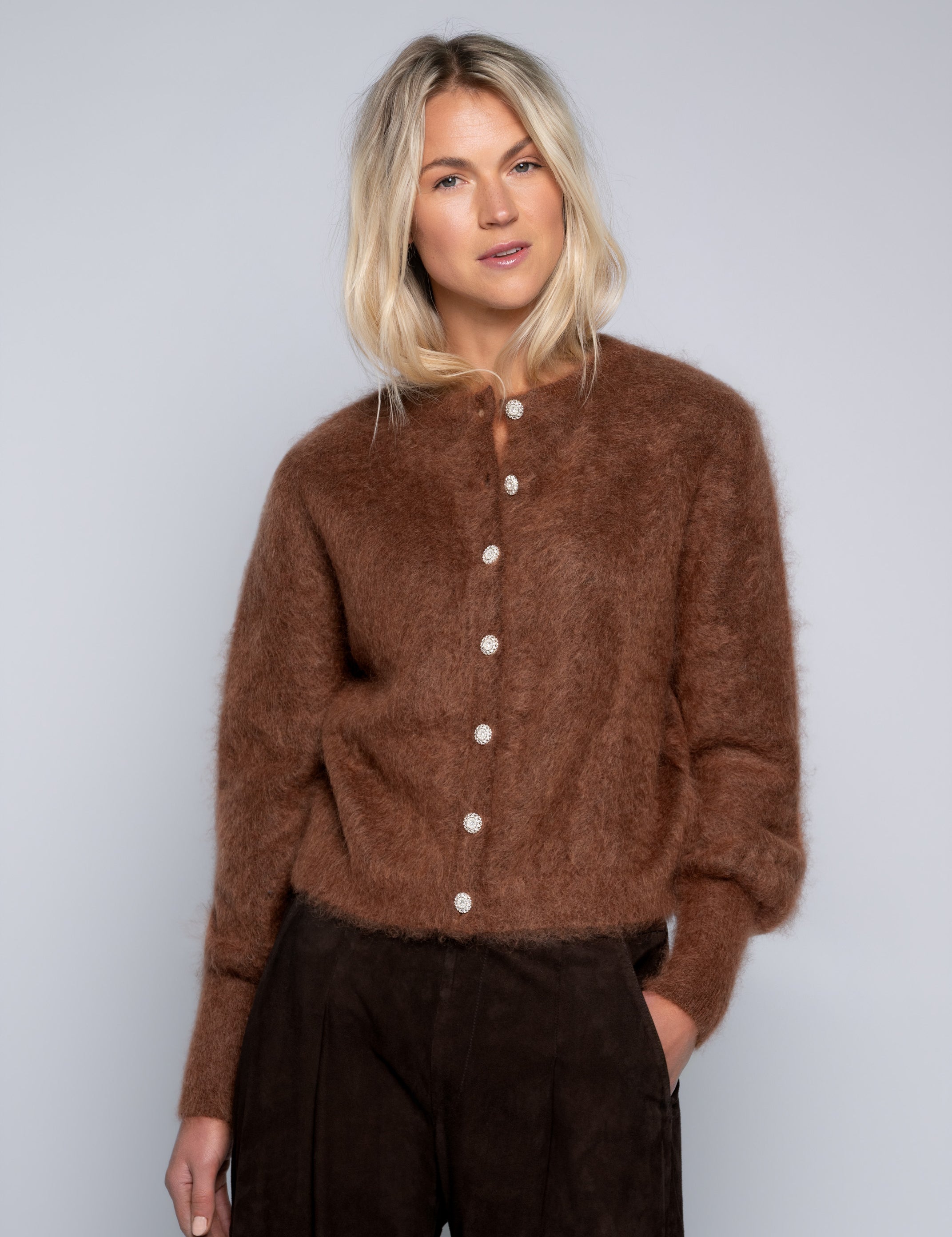 Close to my heart Sonia mohair cardigan Cardigan Chocolate