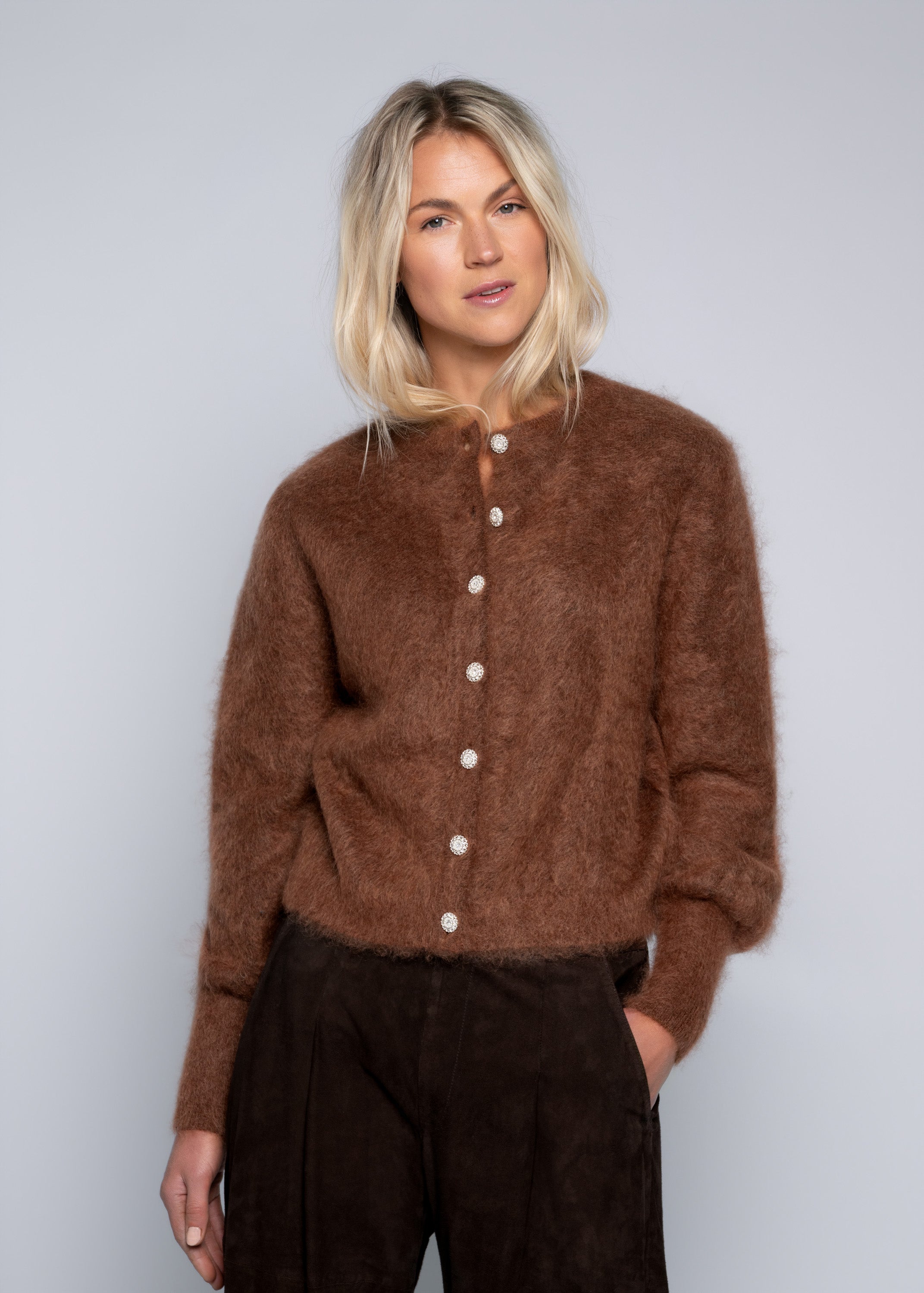 Close to my heart Sonia mohair cardigan Cardigan Chocolate