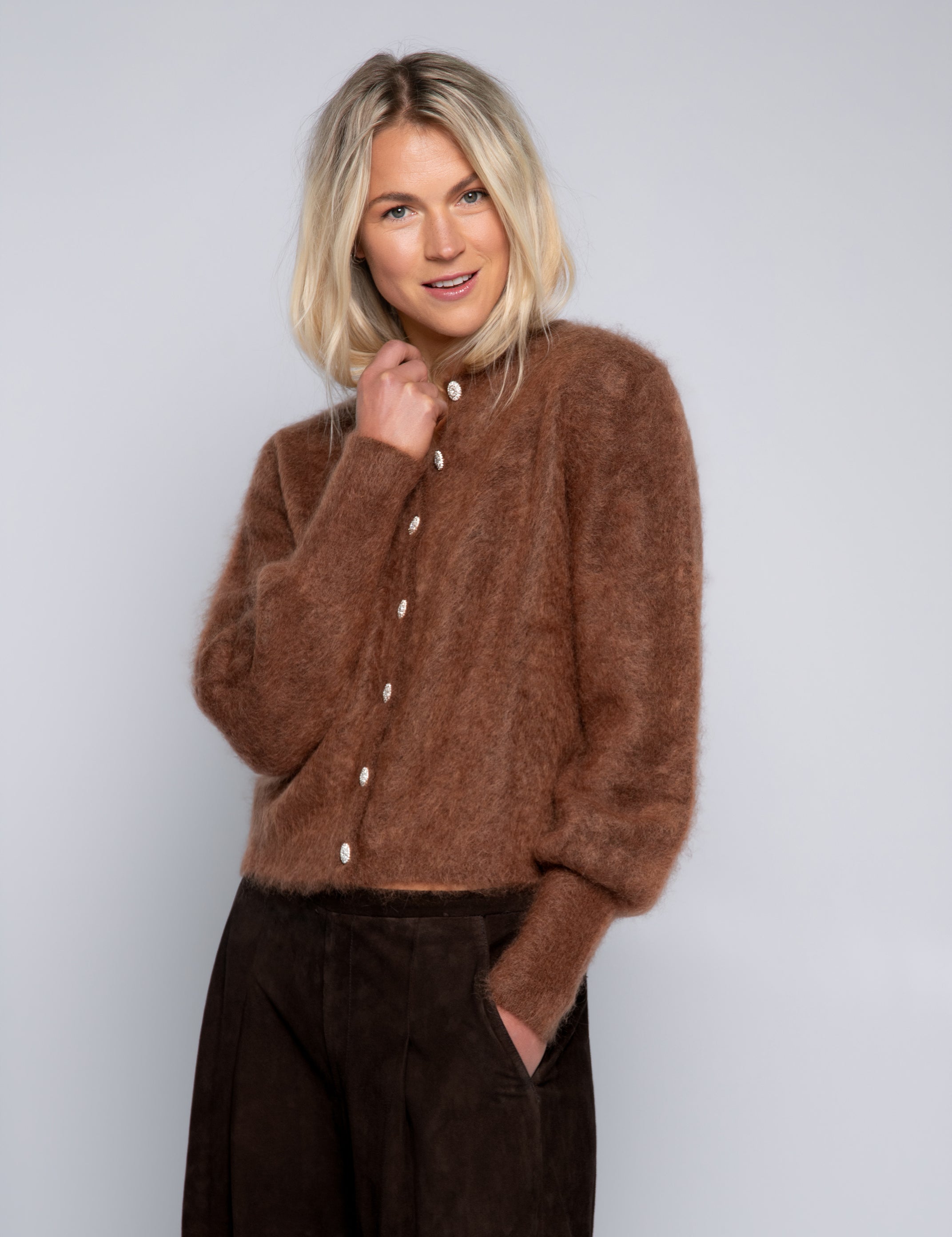 Close to my heart Sonia mohair cardigan Cardigan Chocolate