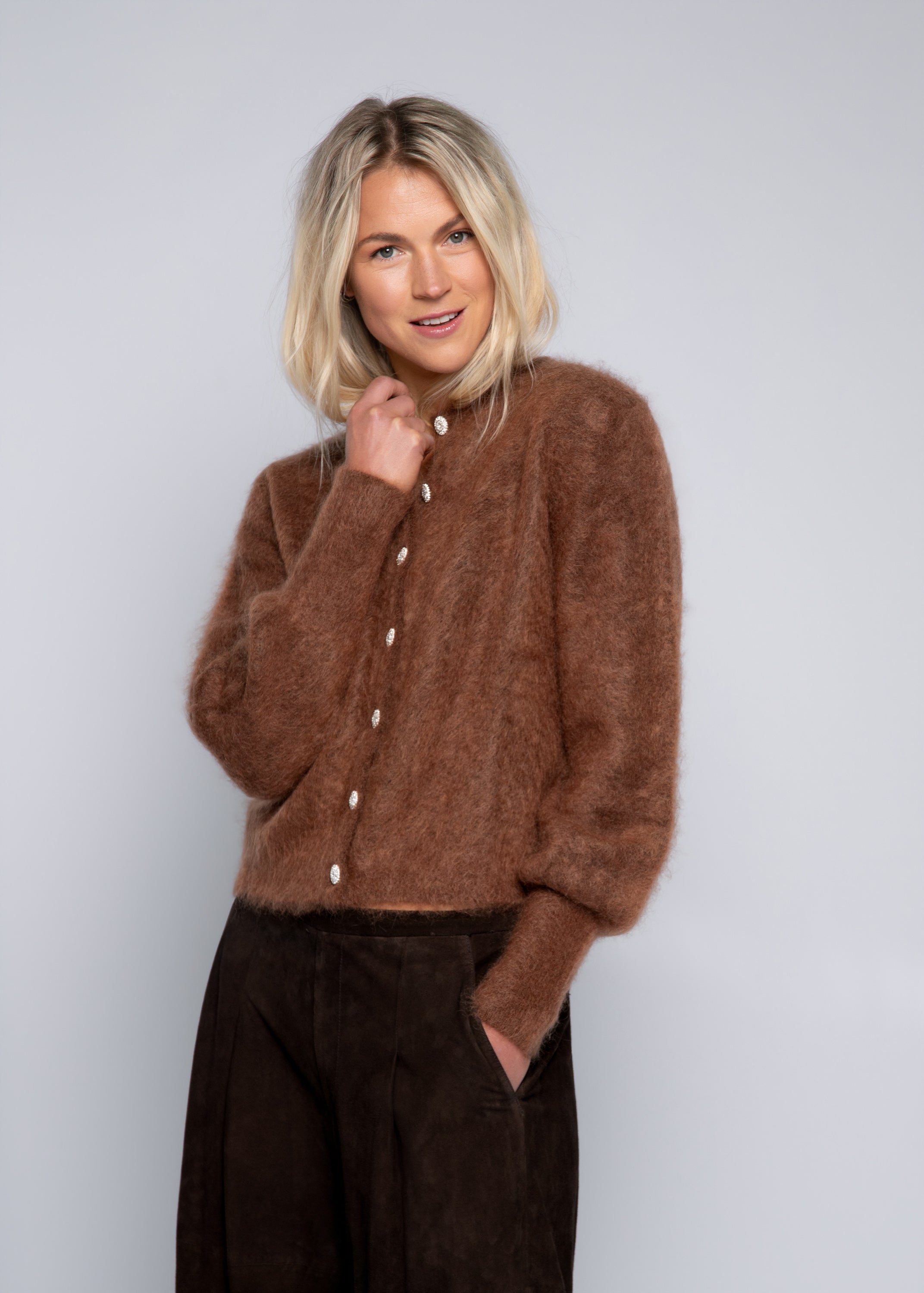 Close to my heart Sonia mohair cardigan Cardigan Chocolate