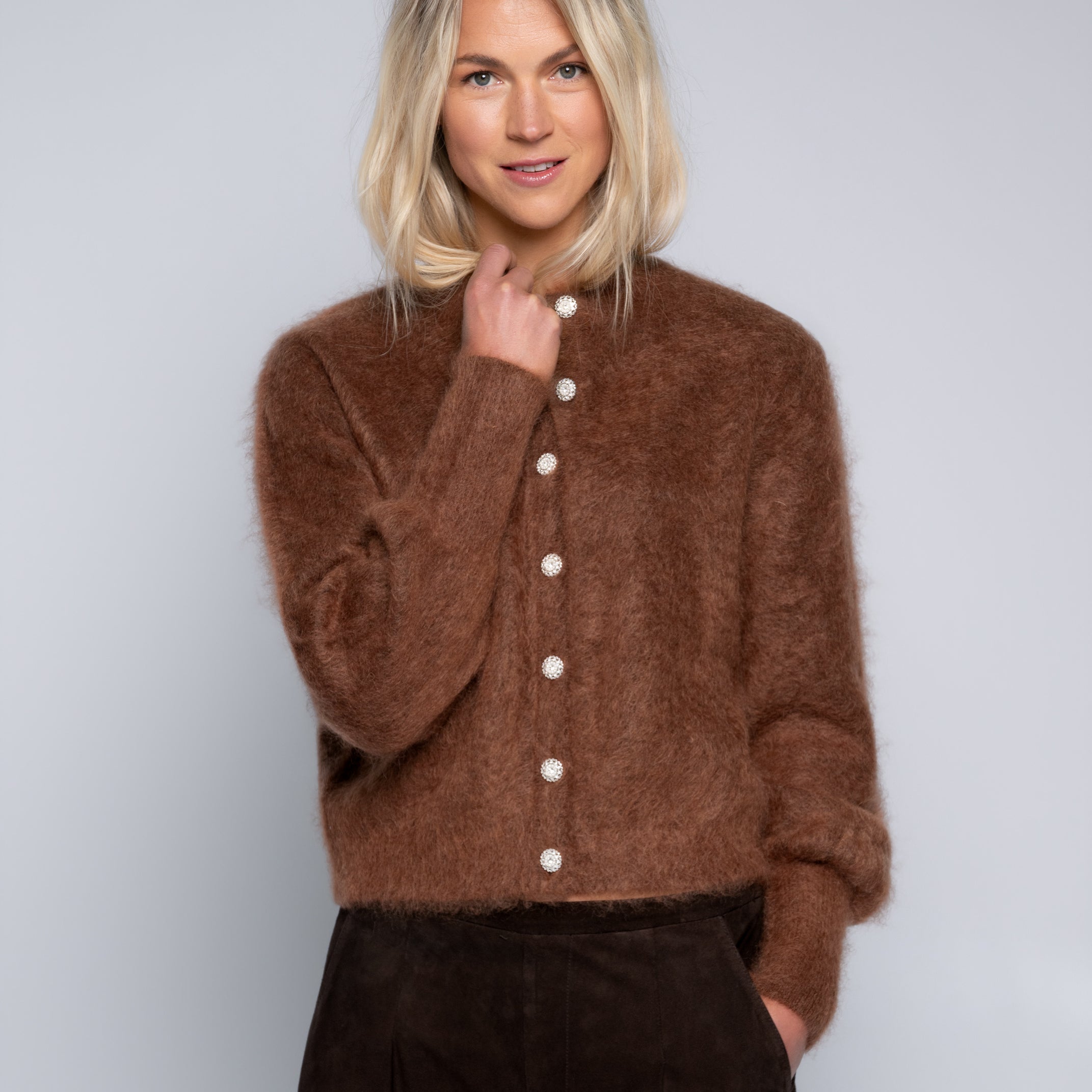 Close to my heart Sonia mohair cardigan Cardigan Chocolate