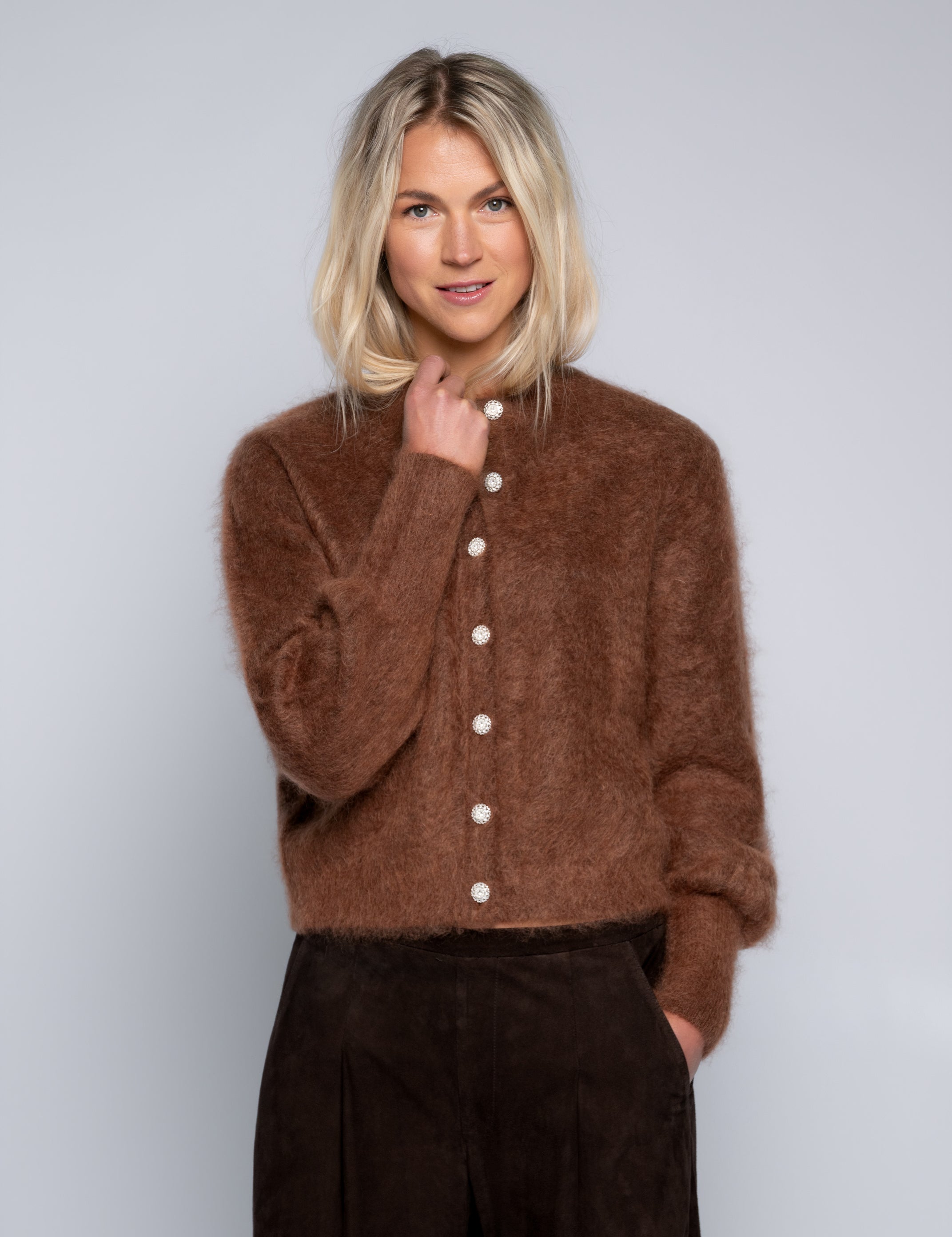 Close to my heart Sonia mohair cardigan Cardigan Chocolate