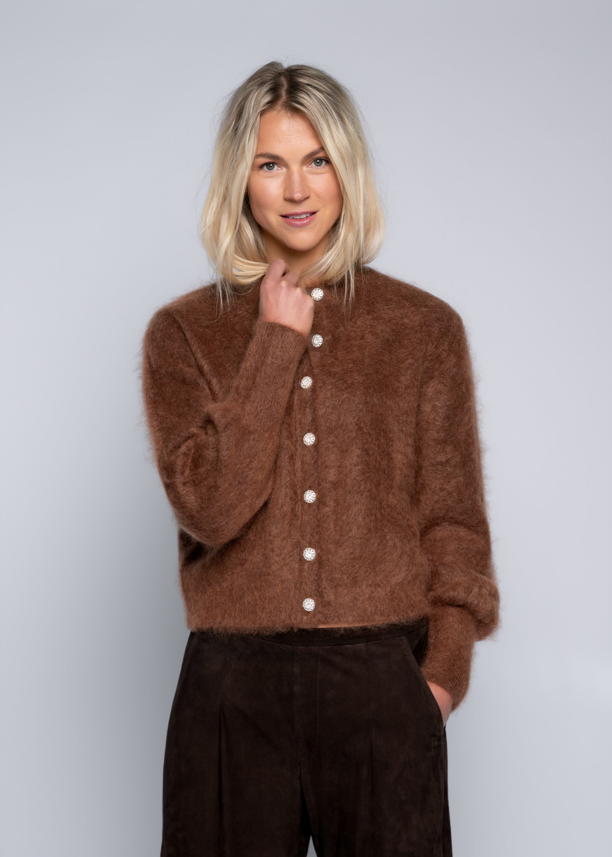 Close to my heart Sonia mohair cardigan Cardigan Chocolate