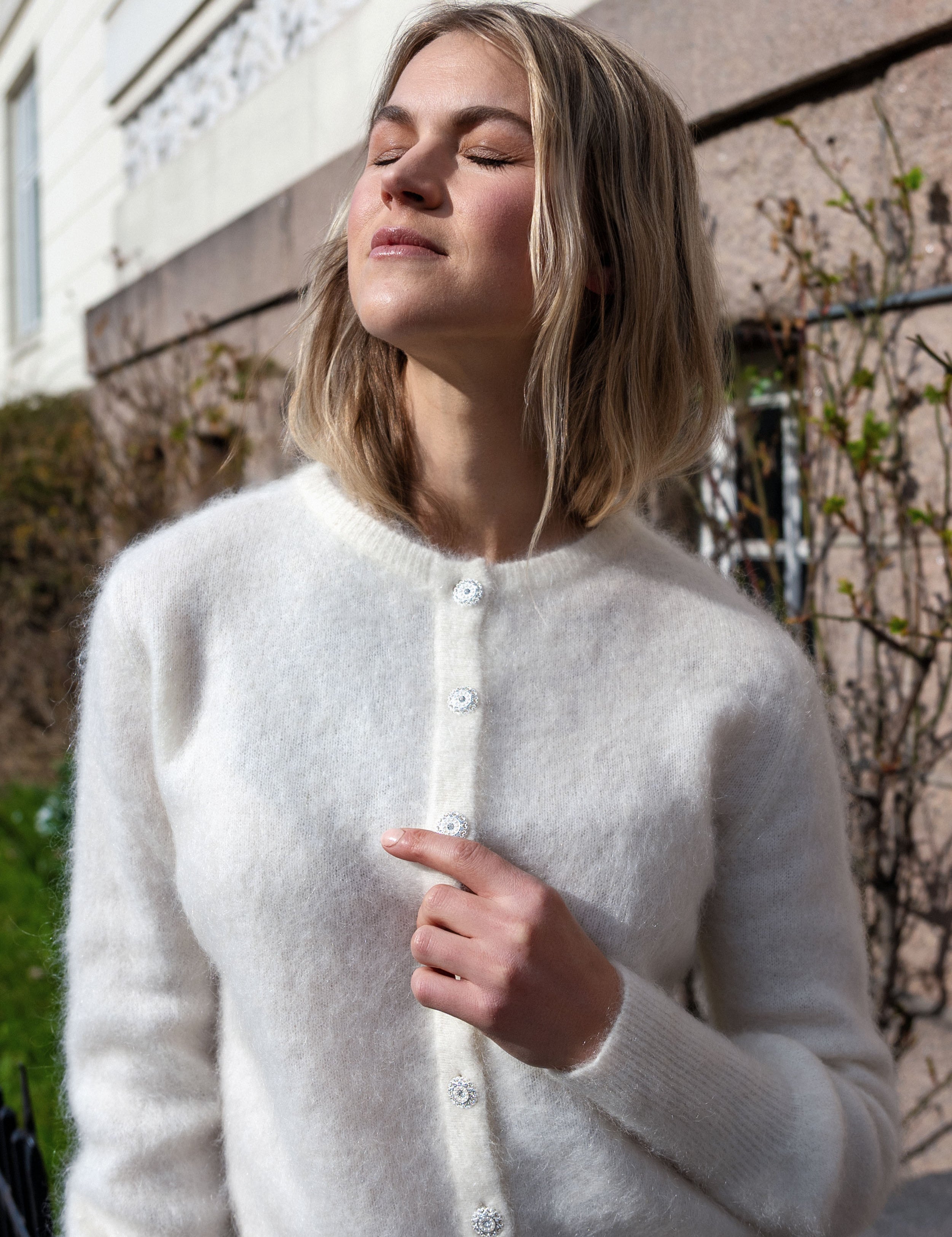 Close to my heart Sonia mohair cardigan Cardigan Cream