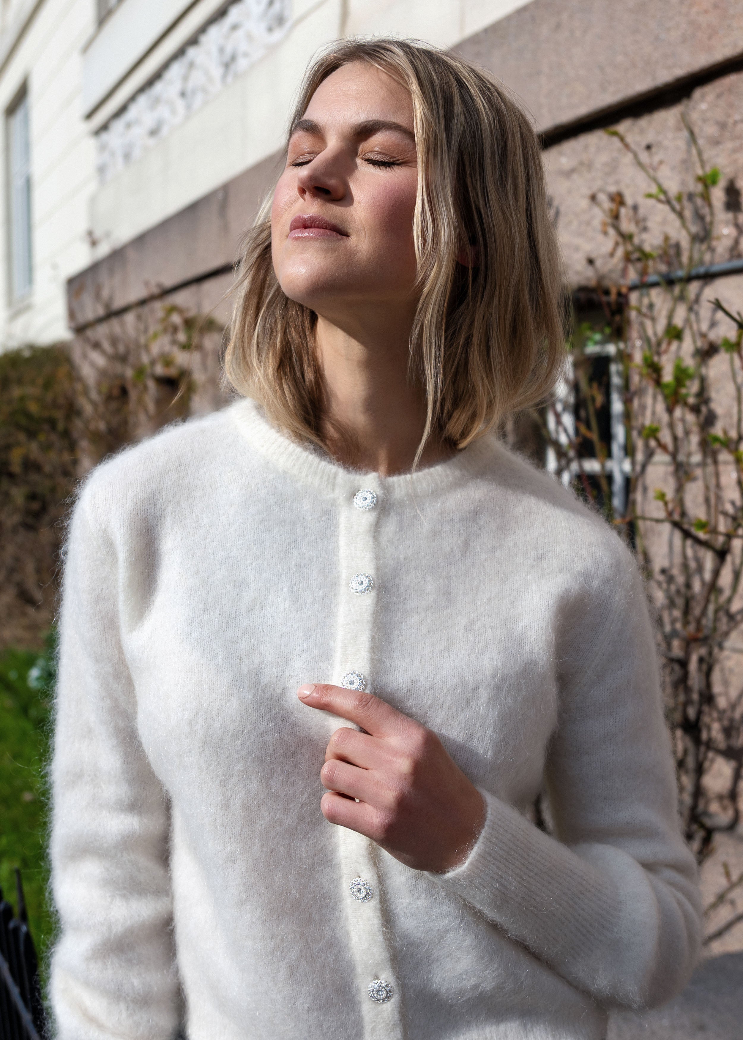 Close to my heart Sonia mohair cardigan Cardigan Cream