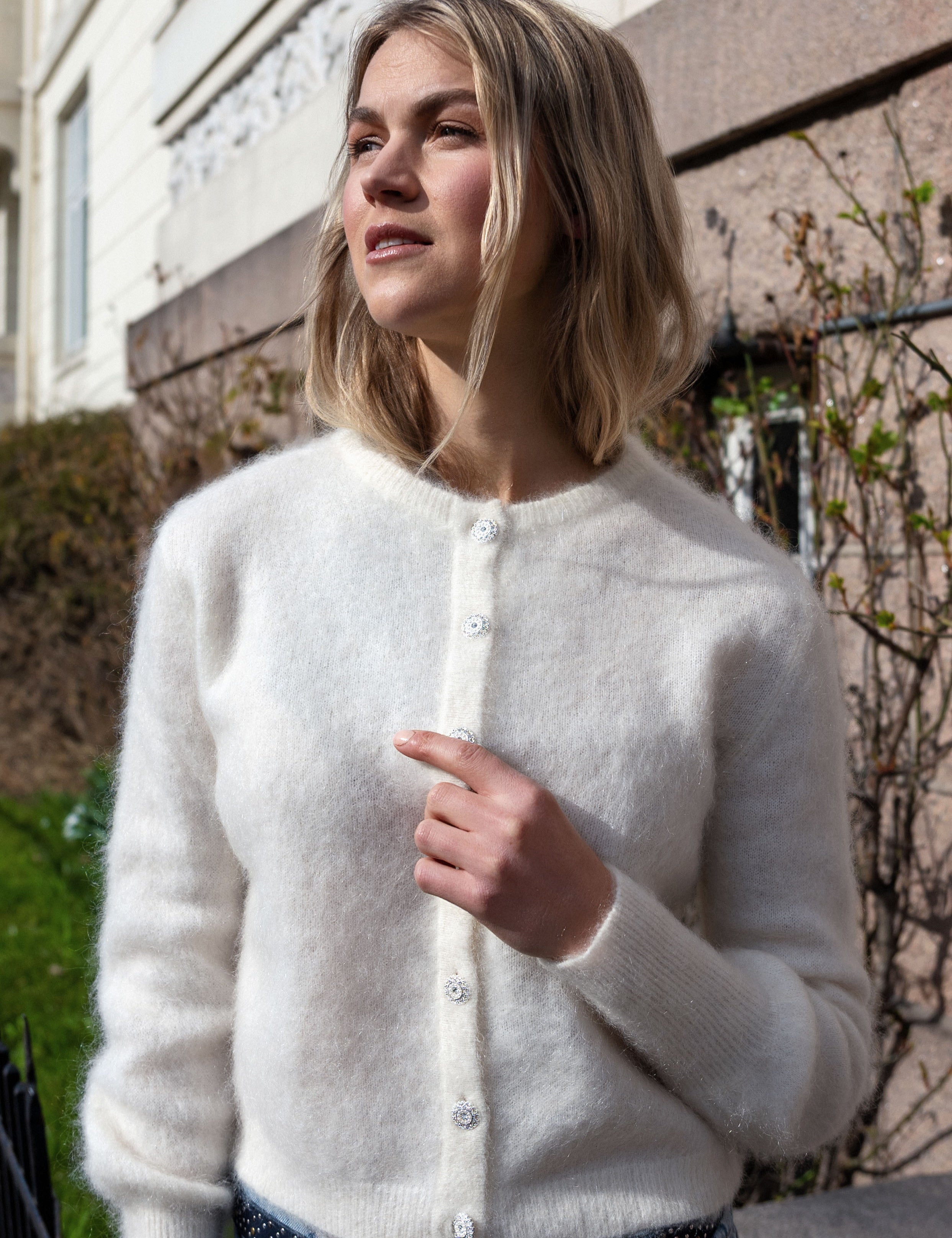 Close to my heart Sonia mohair cardigan Cardigan Cream