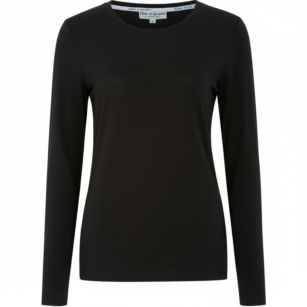 Close to my heart Tesla tencel wool top knitted top Black
