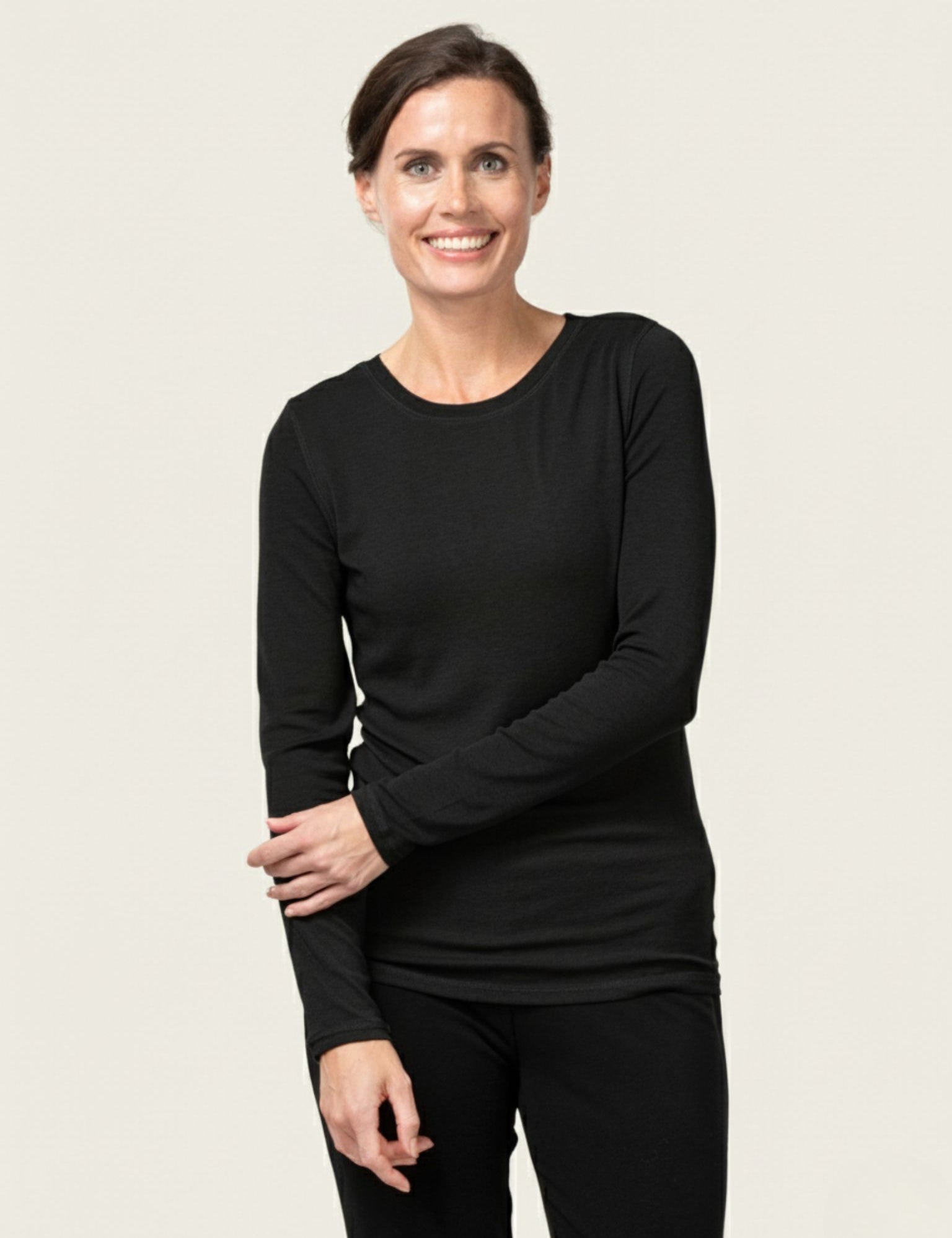 Close to my heart Tesla tencel wool top knitted top Black