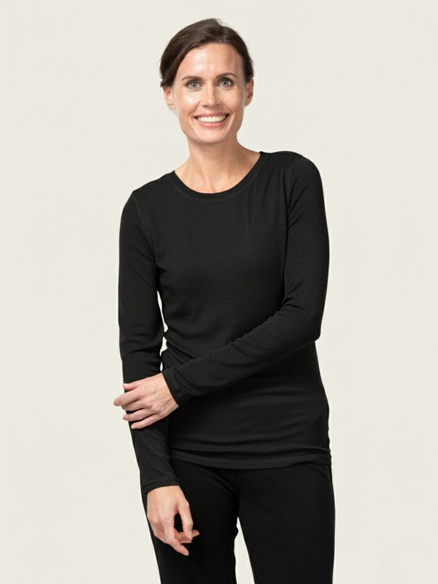 Close to my heart Tesla tencel wool top knitted top Black