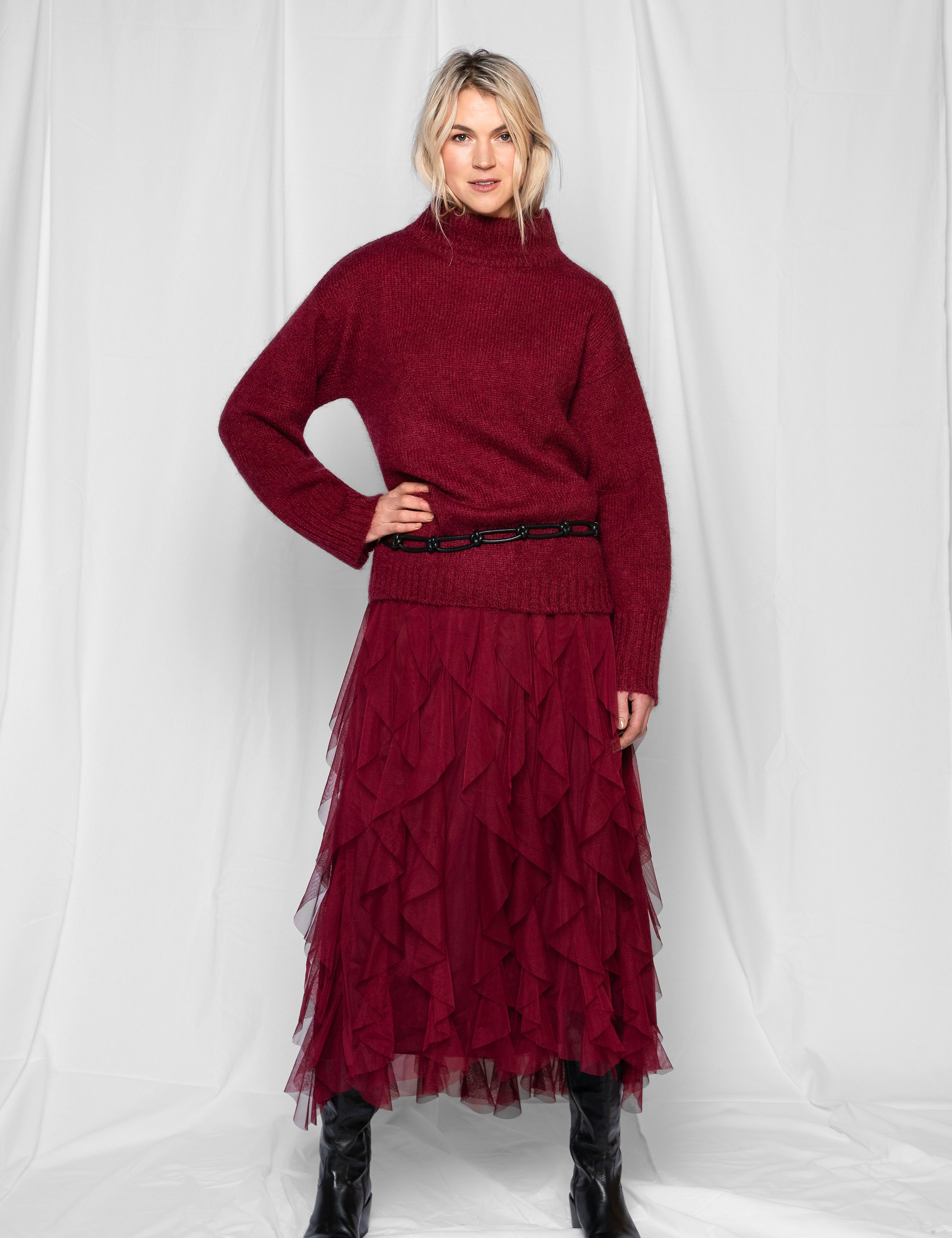 Close to my heart Valentina tyll skjørt Skirt Burgundy Red