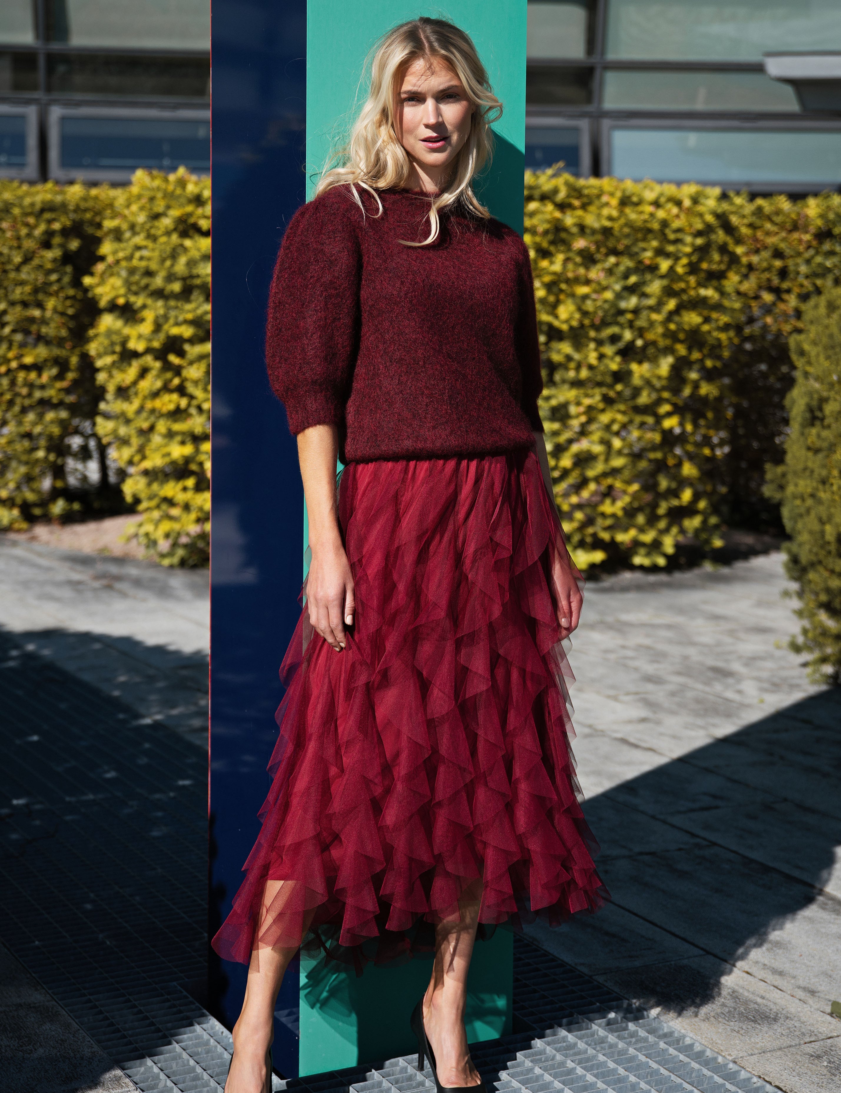 Close to my heart Valentina tyll skjørt Skirt Garnet Red