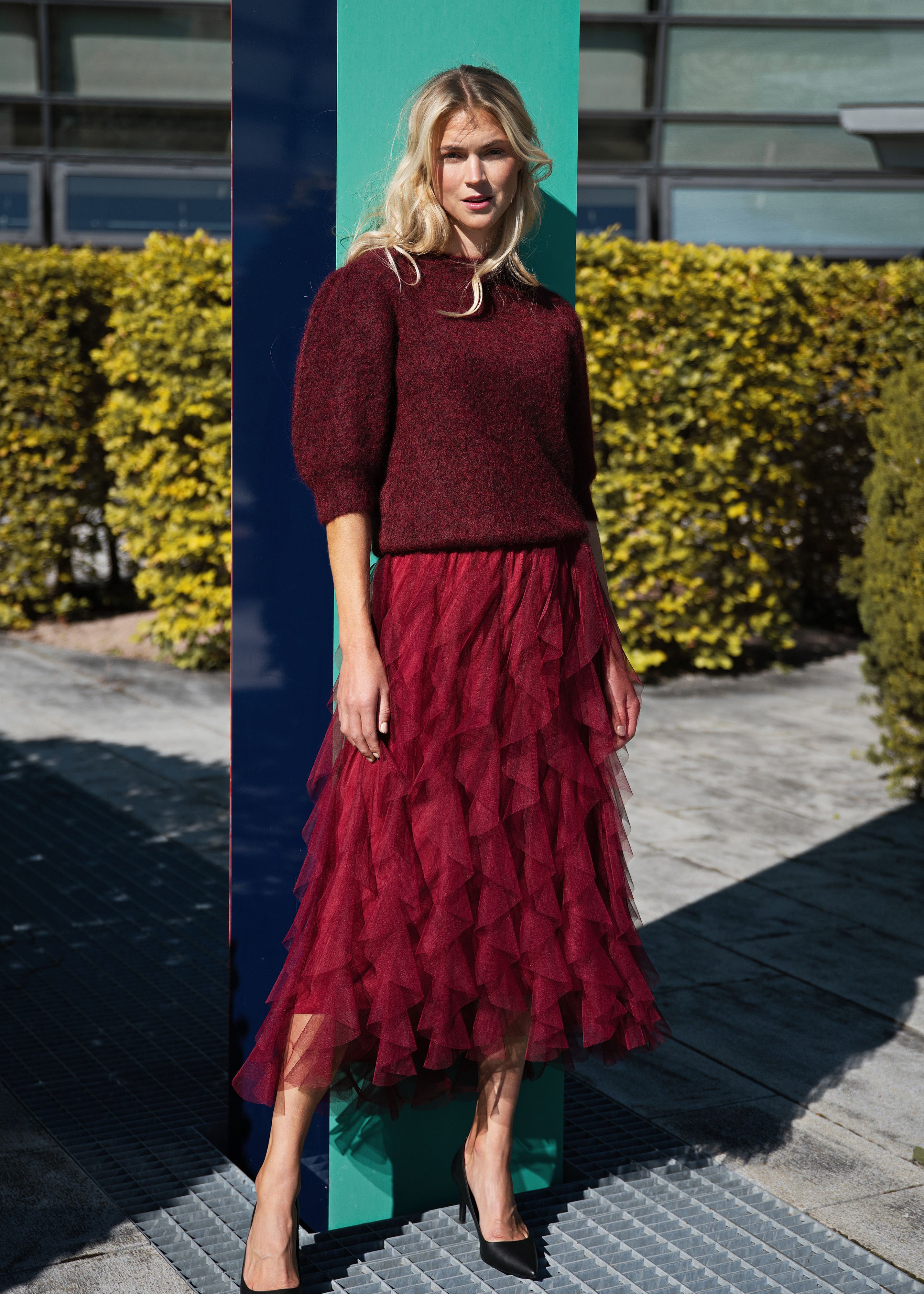 Close to my heart Valentina tyll skjørt Skirt Garnet Red