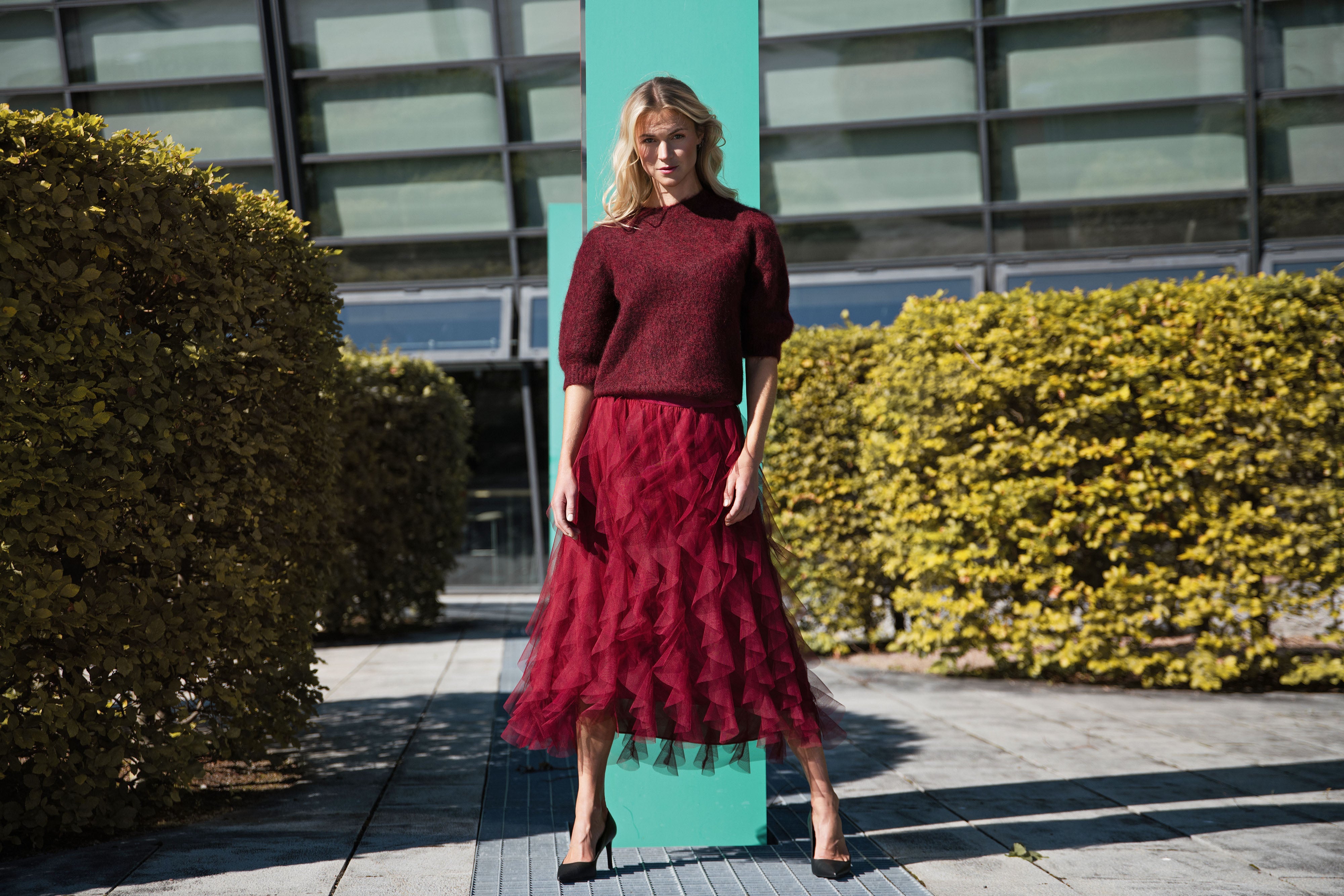 Close to my heart Valentina tyll skjørt Skirt Garnet Red
