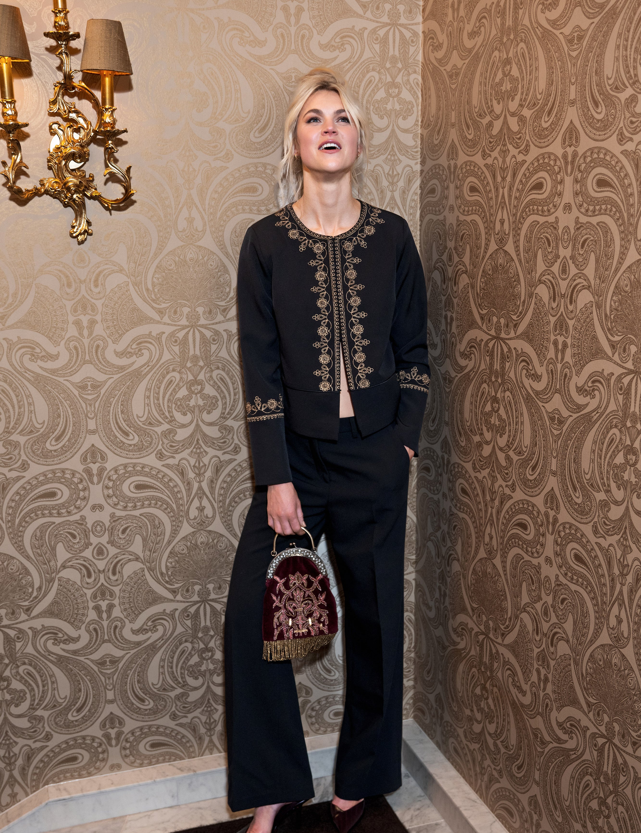 Close to my heart Victoria sort brodert jakke Jackets Black