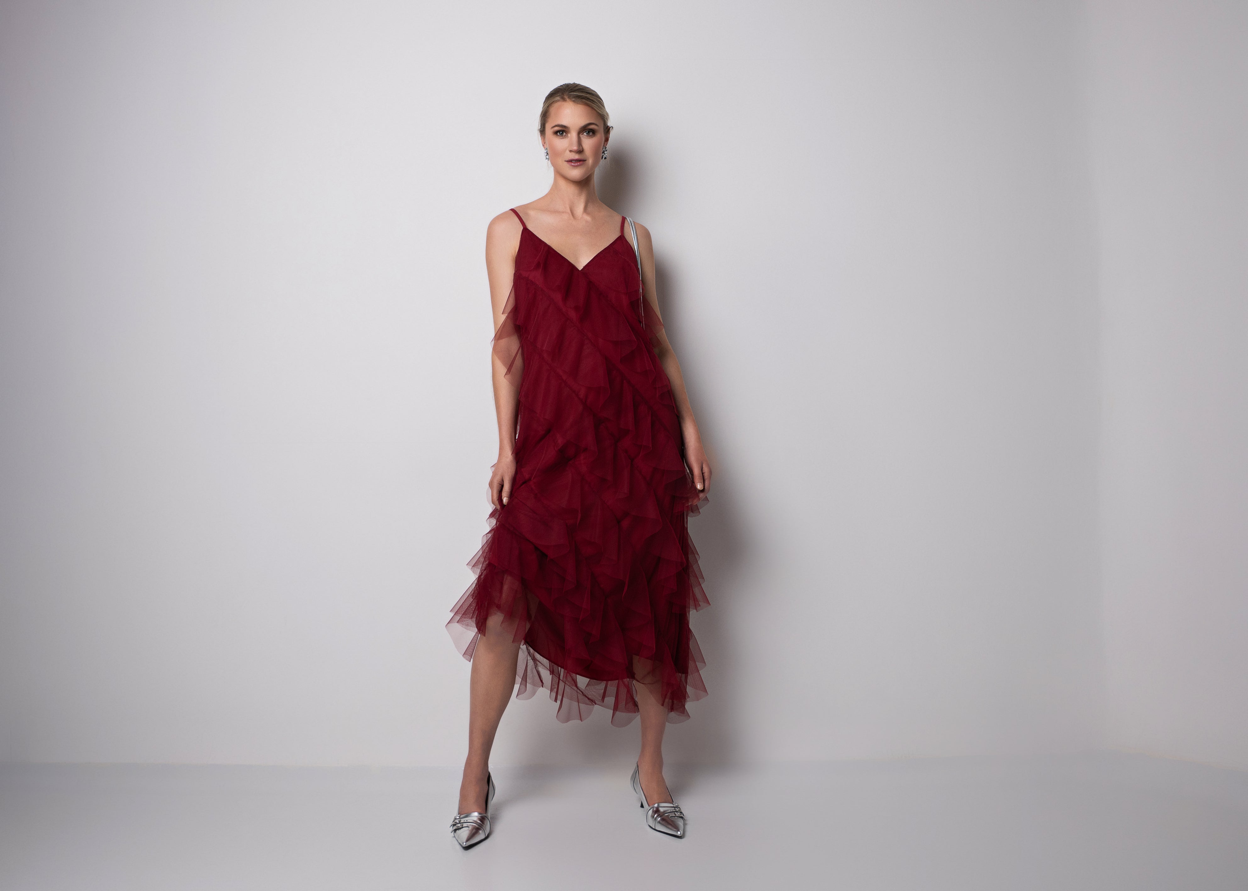 Close to my heart Vivian magisk tyll kjole Dress woven Garnet Red