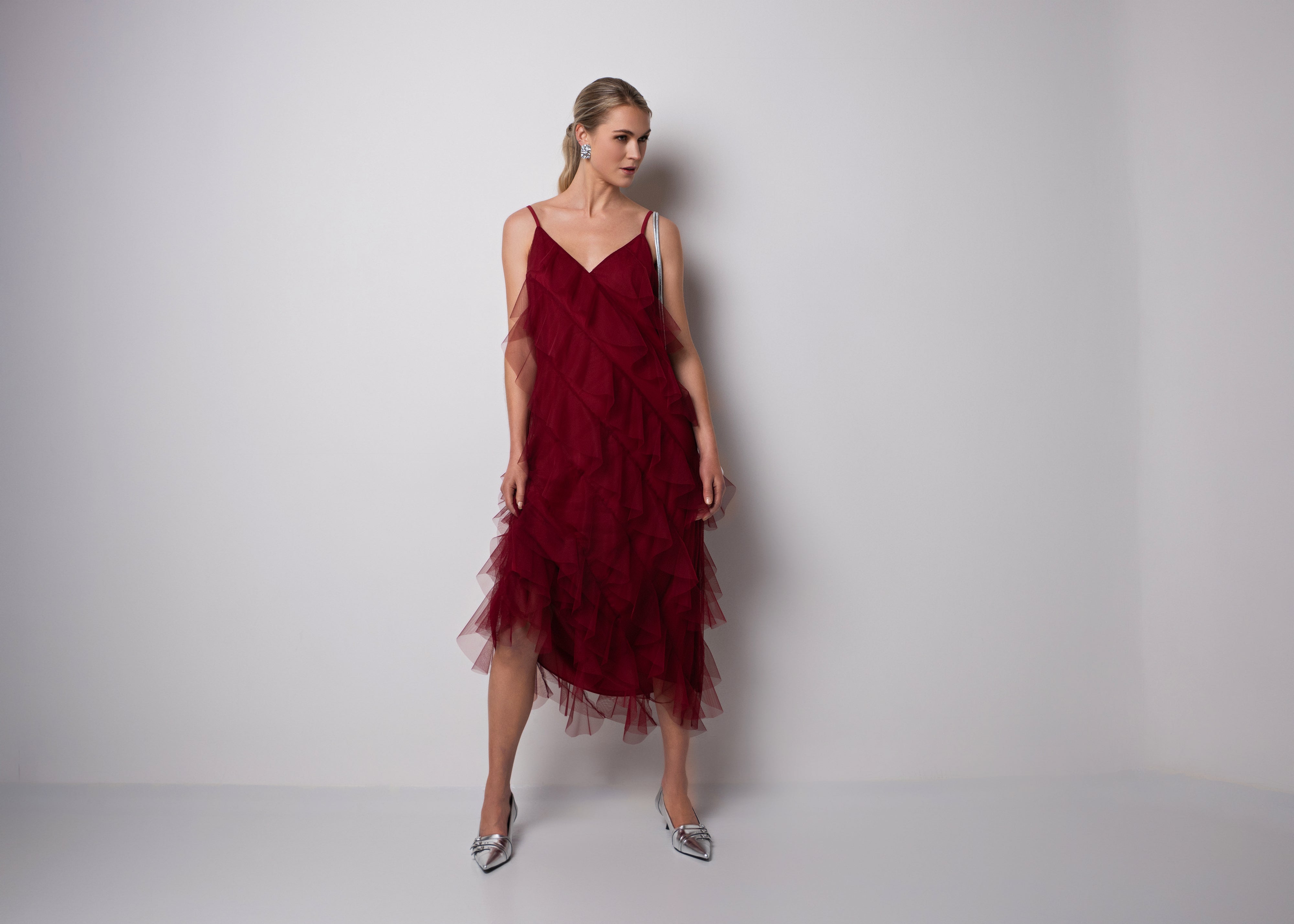 Close to my heart Vivian magisk tyll kjole Dress woven Garnet Red