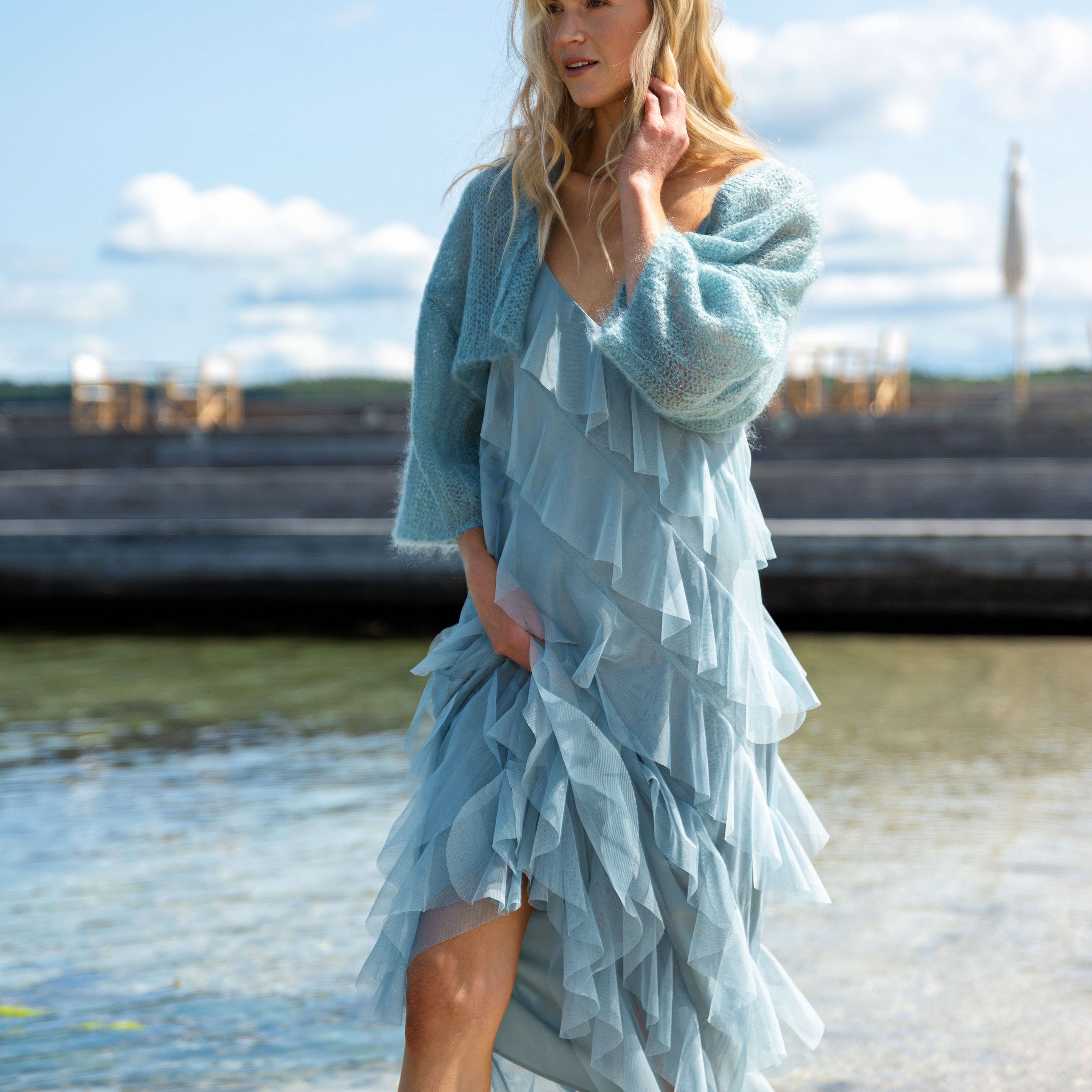 Close to my heart Vivian magisk tyll kjole Dress woven Tourmaline