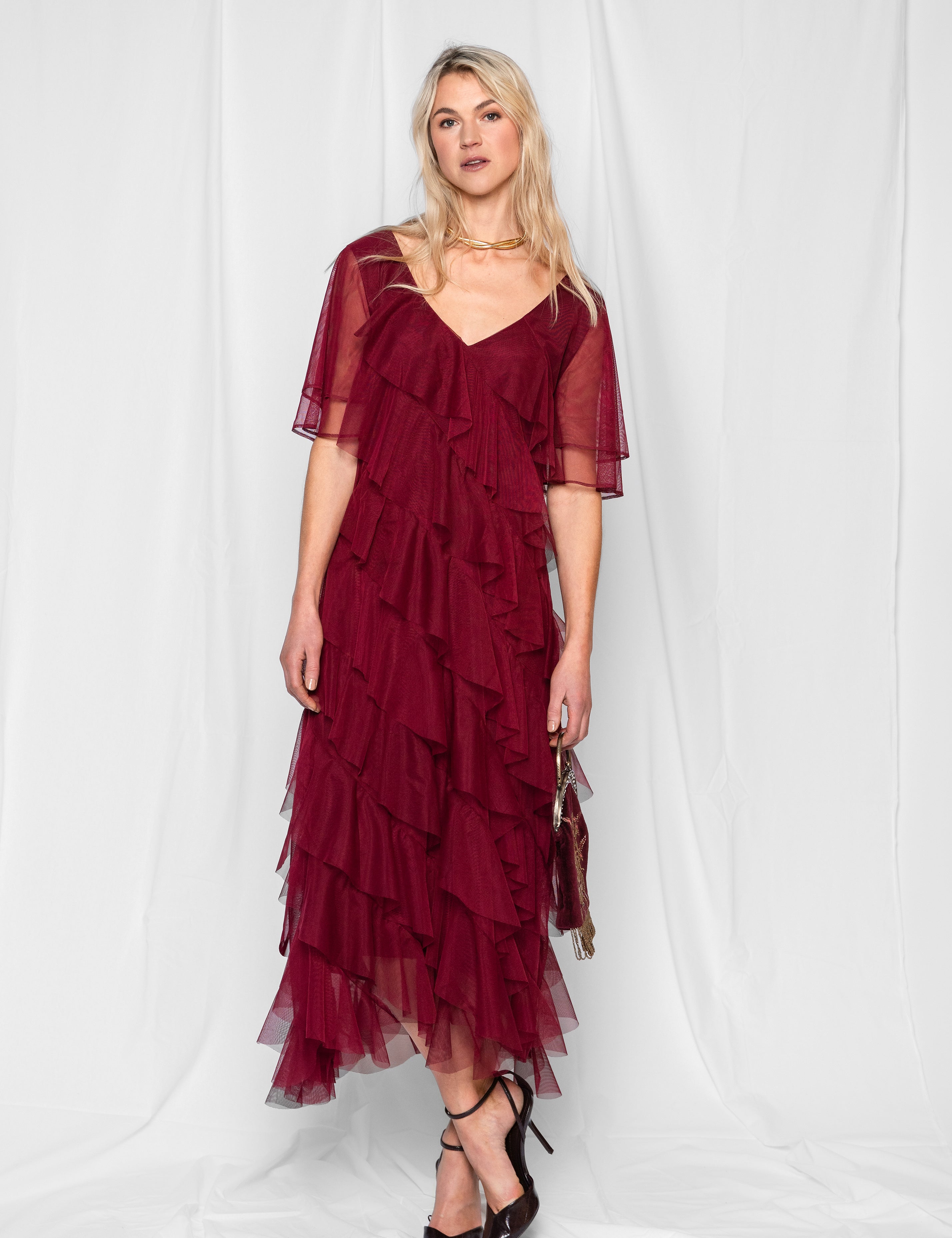 Close to my heart Vivienne tyll kjole Dress woven Burgundy Red