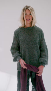 Close to my heart Nikita kid mohair genser Sweater knitted Charcoal